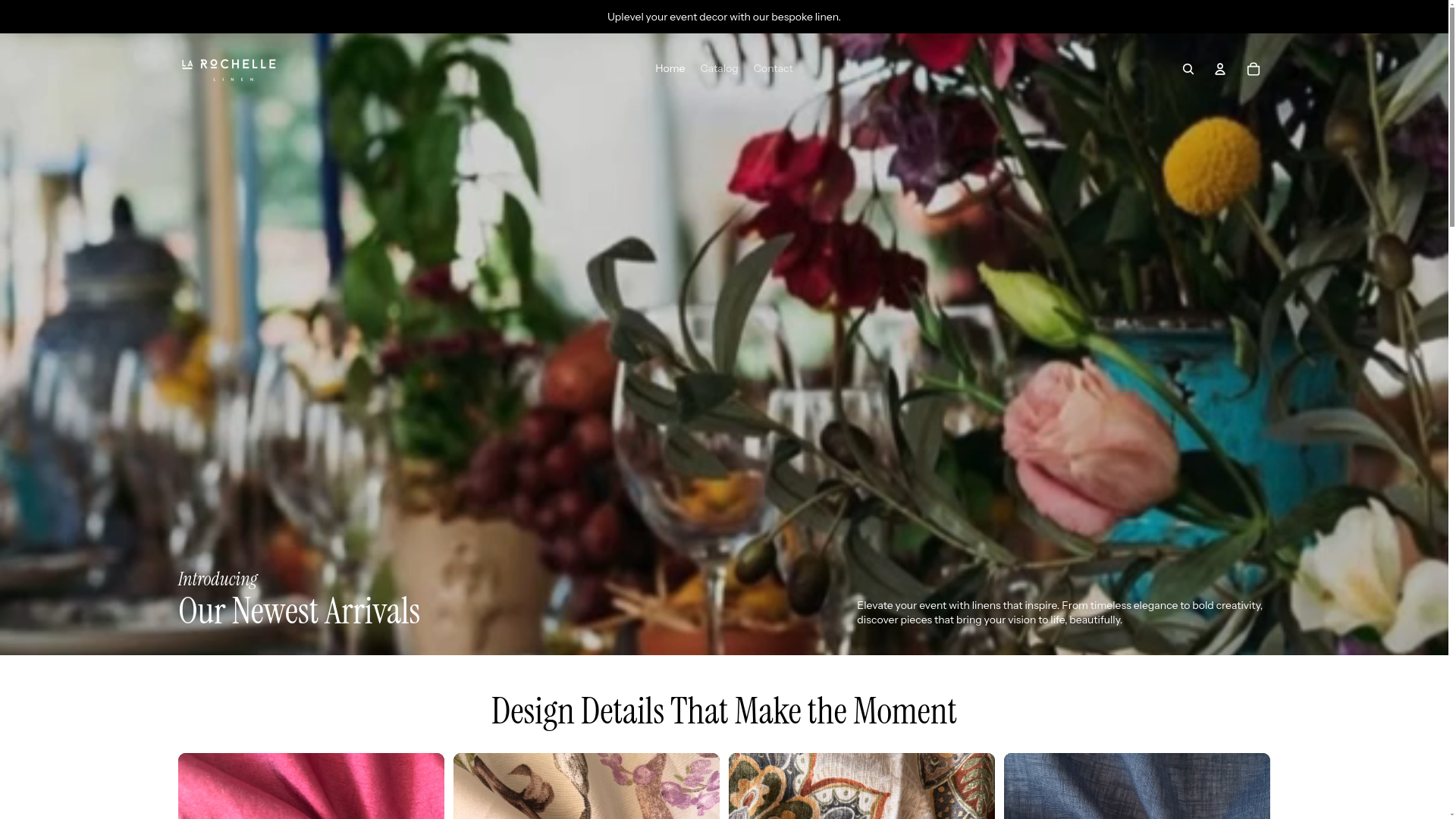 website screenshot of https://larochellelinen.store/