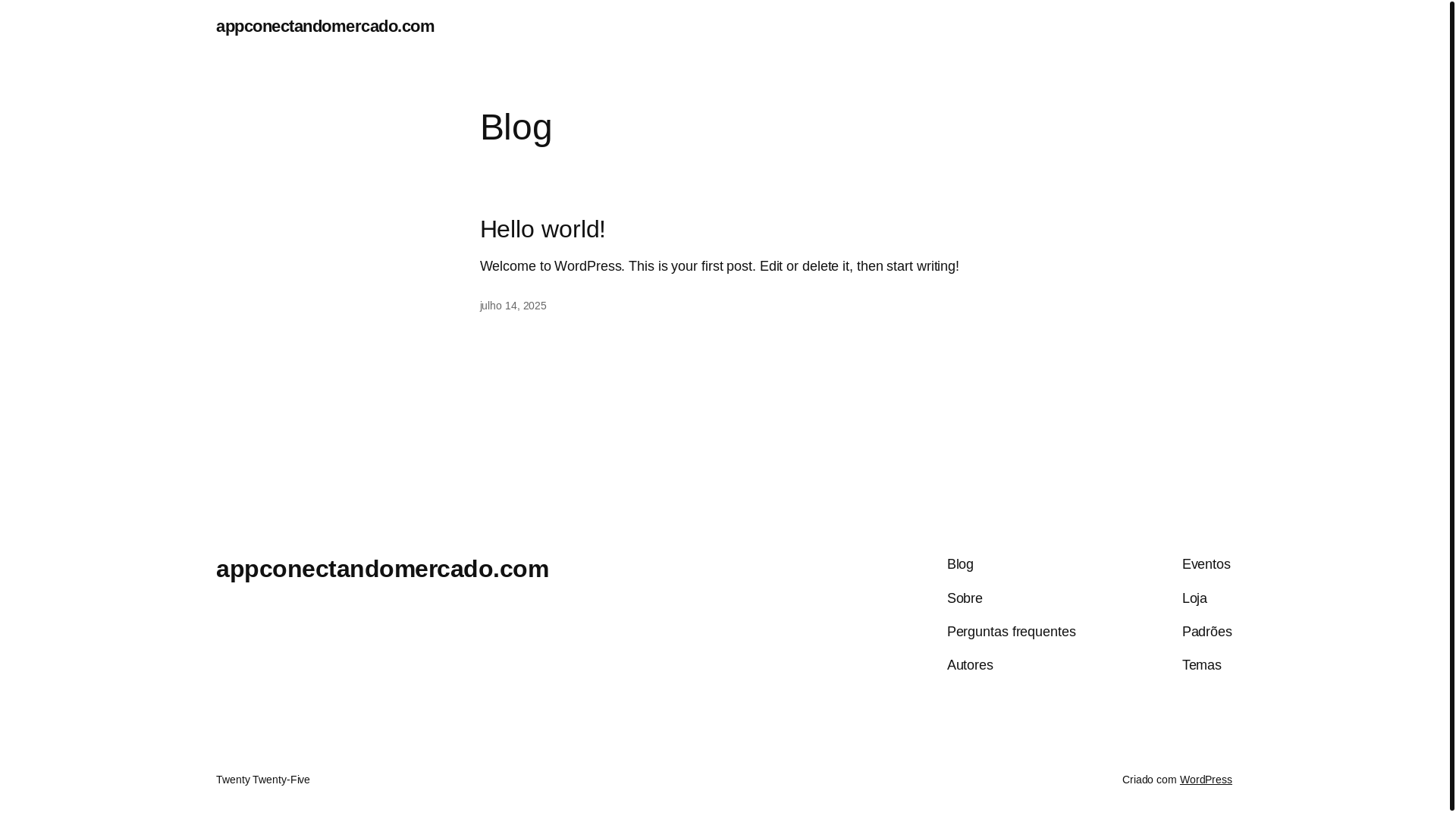 website screenshot of https://appconectandomercado.com/