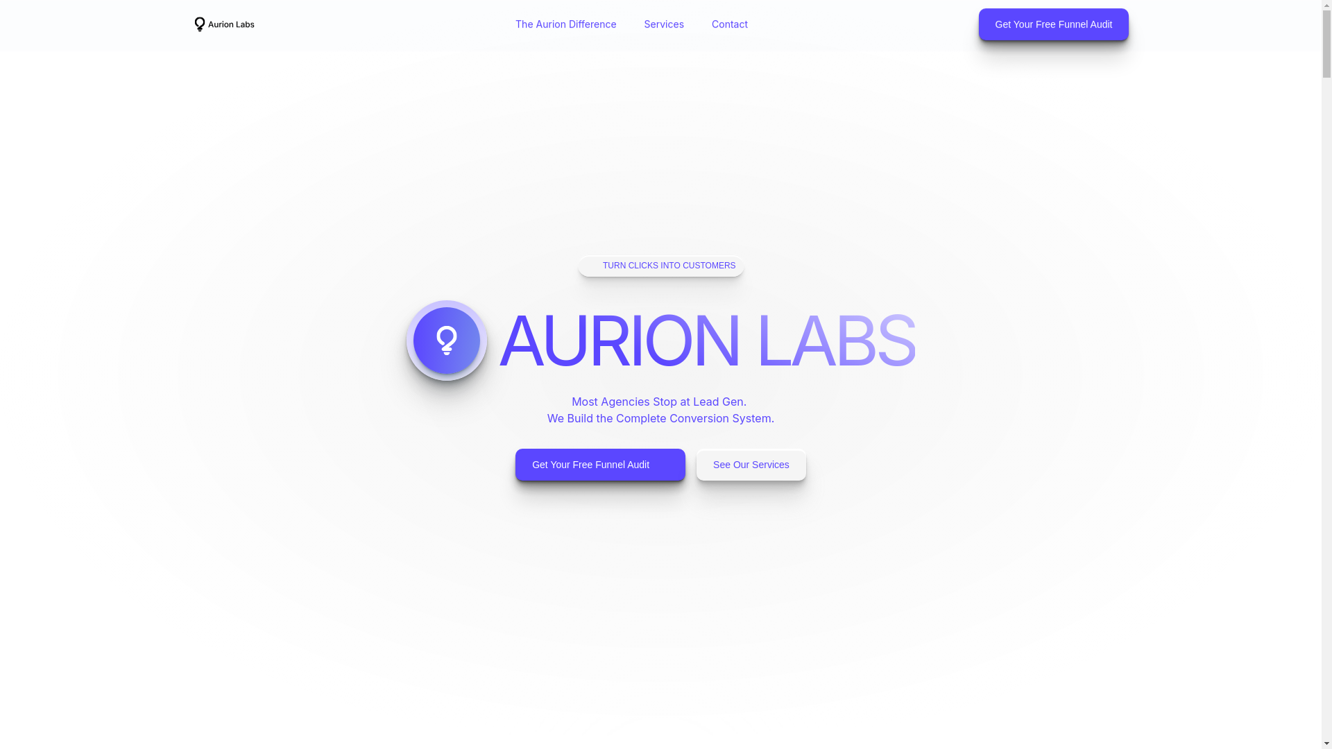 website screenshot of https://aurionlabs.io/