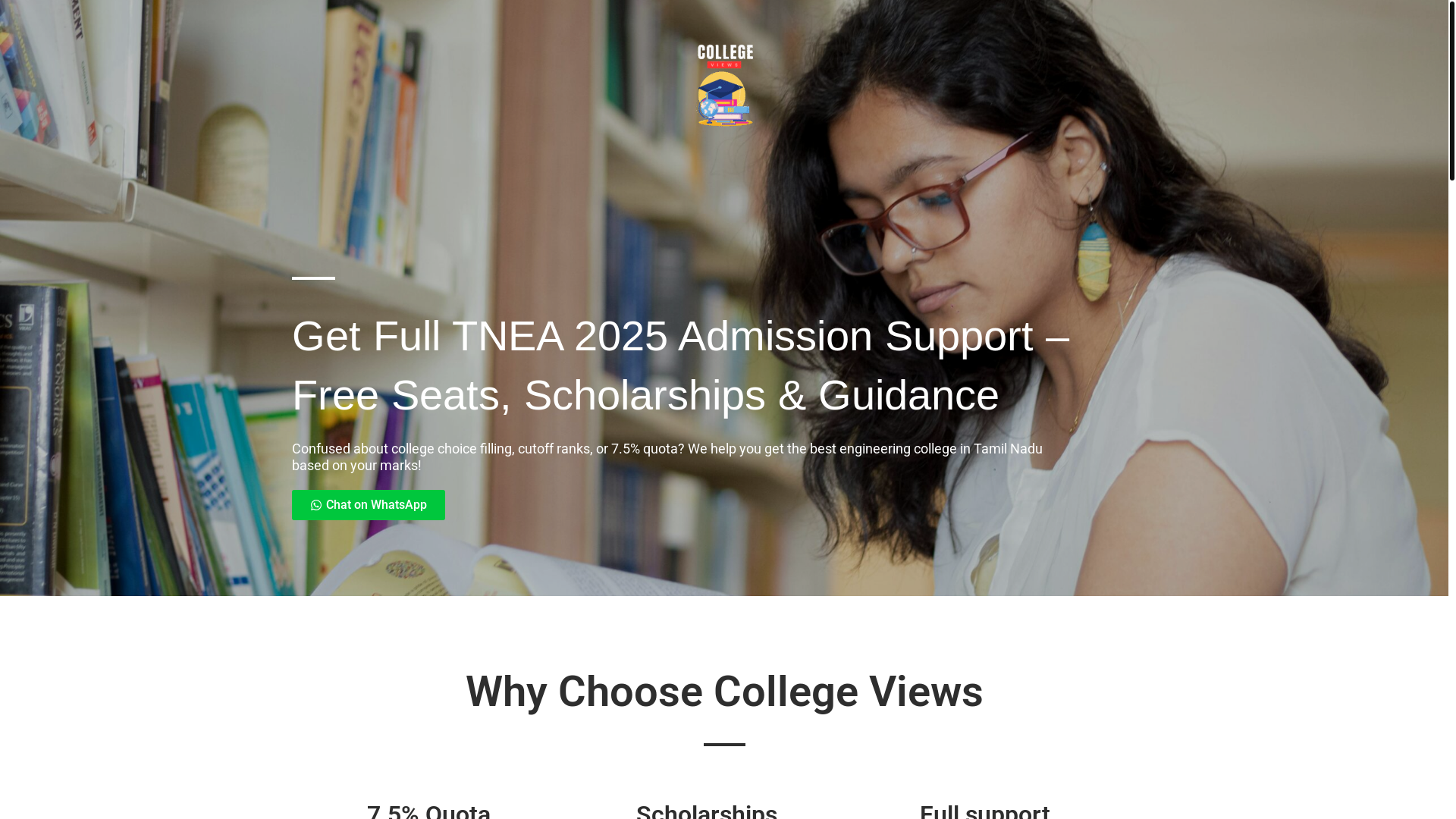 website screenshot of https://collegeviews.in/