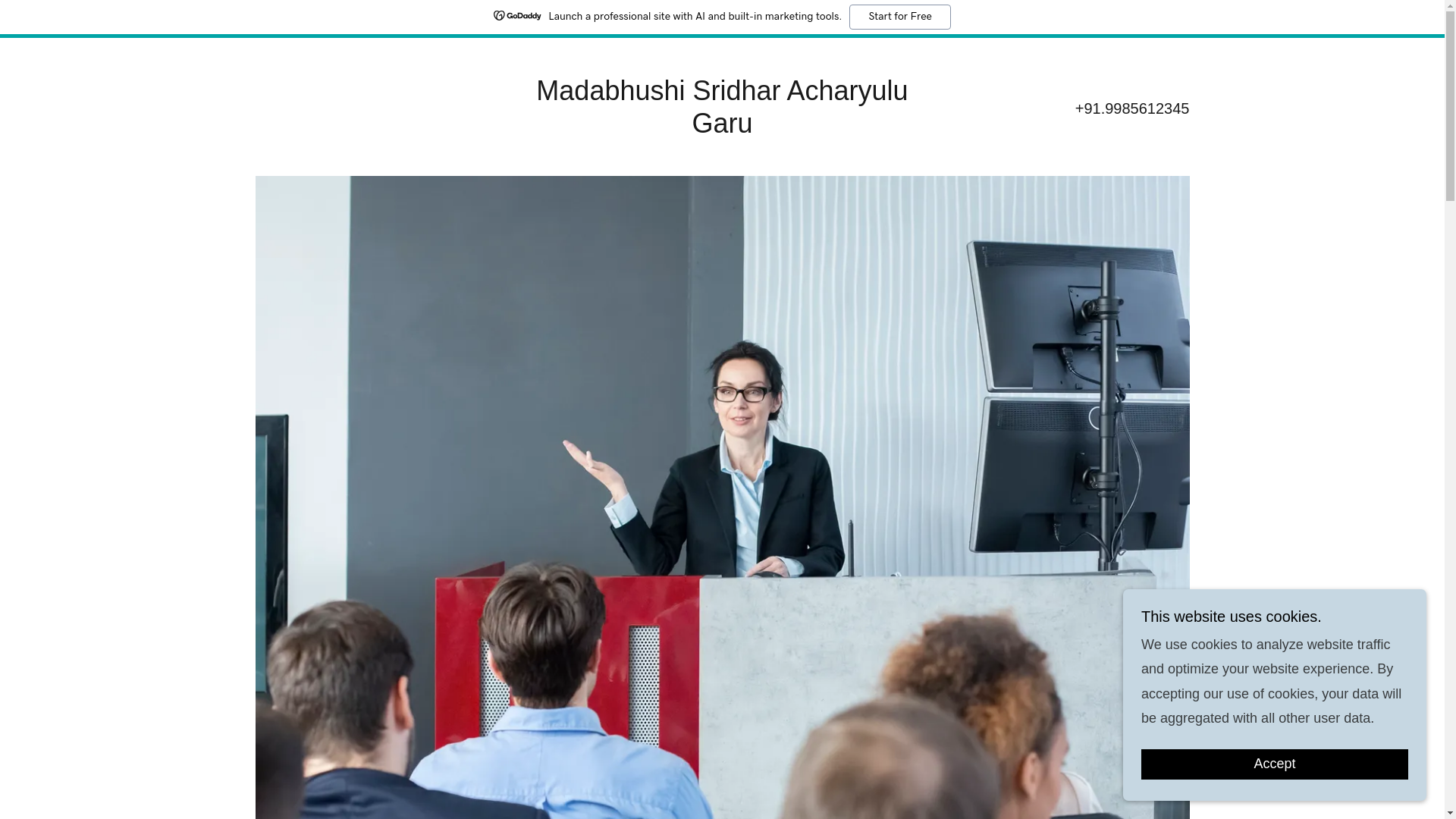website screenshot of https://madabhushisridhar.in/