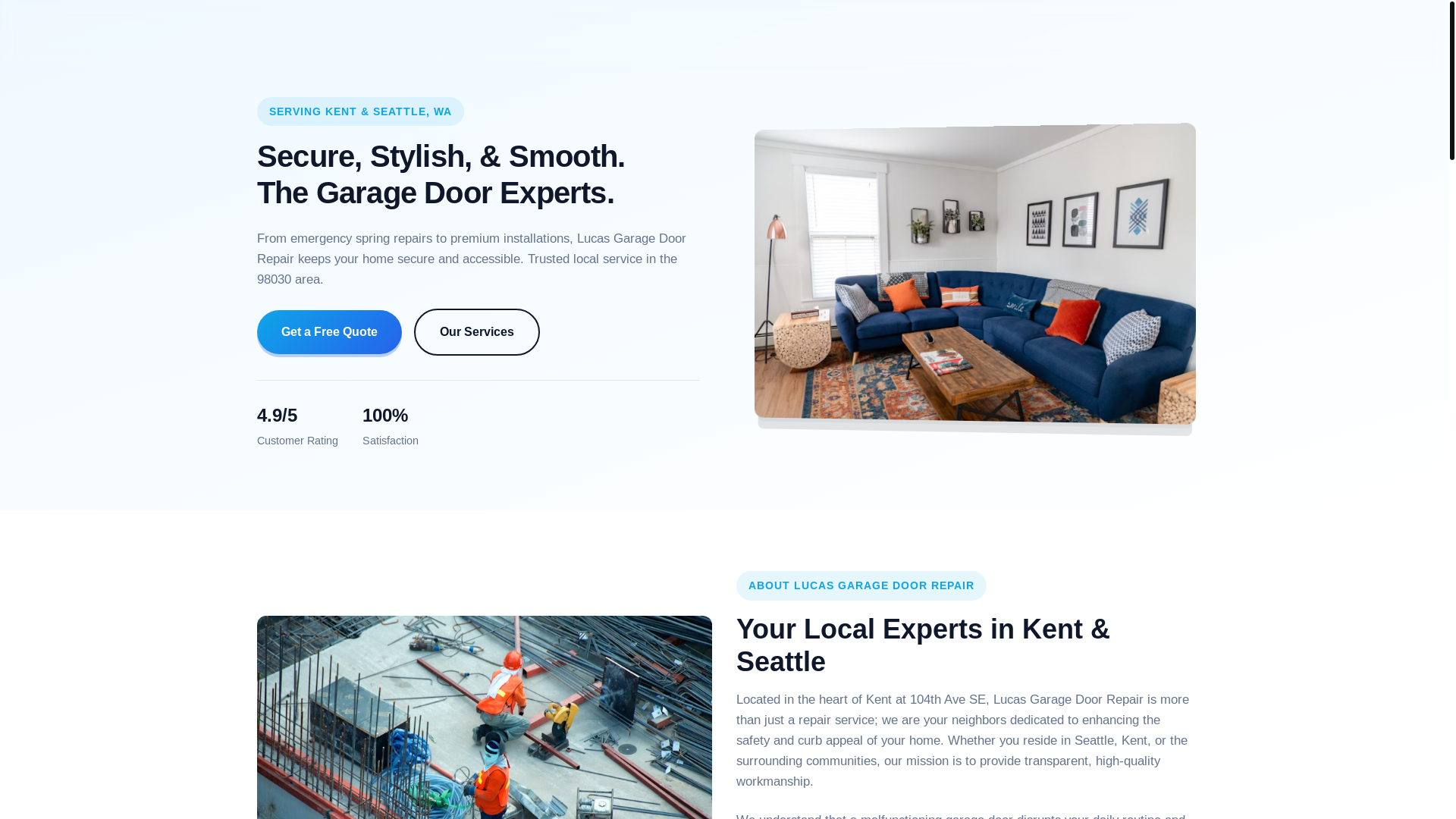 website screenshot of https://lucasgaragedoorrepair.shop/