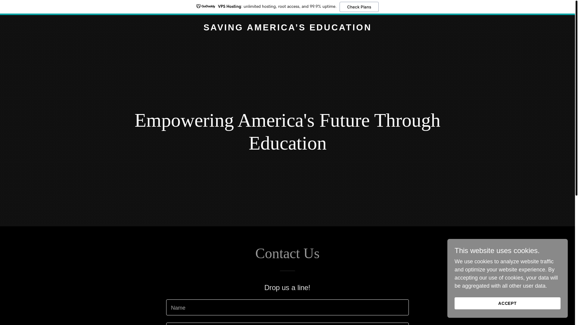 website screenshot of https://savingamericaseducation.com/