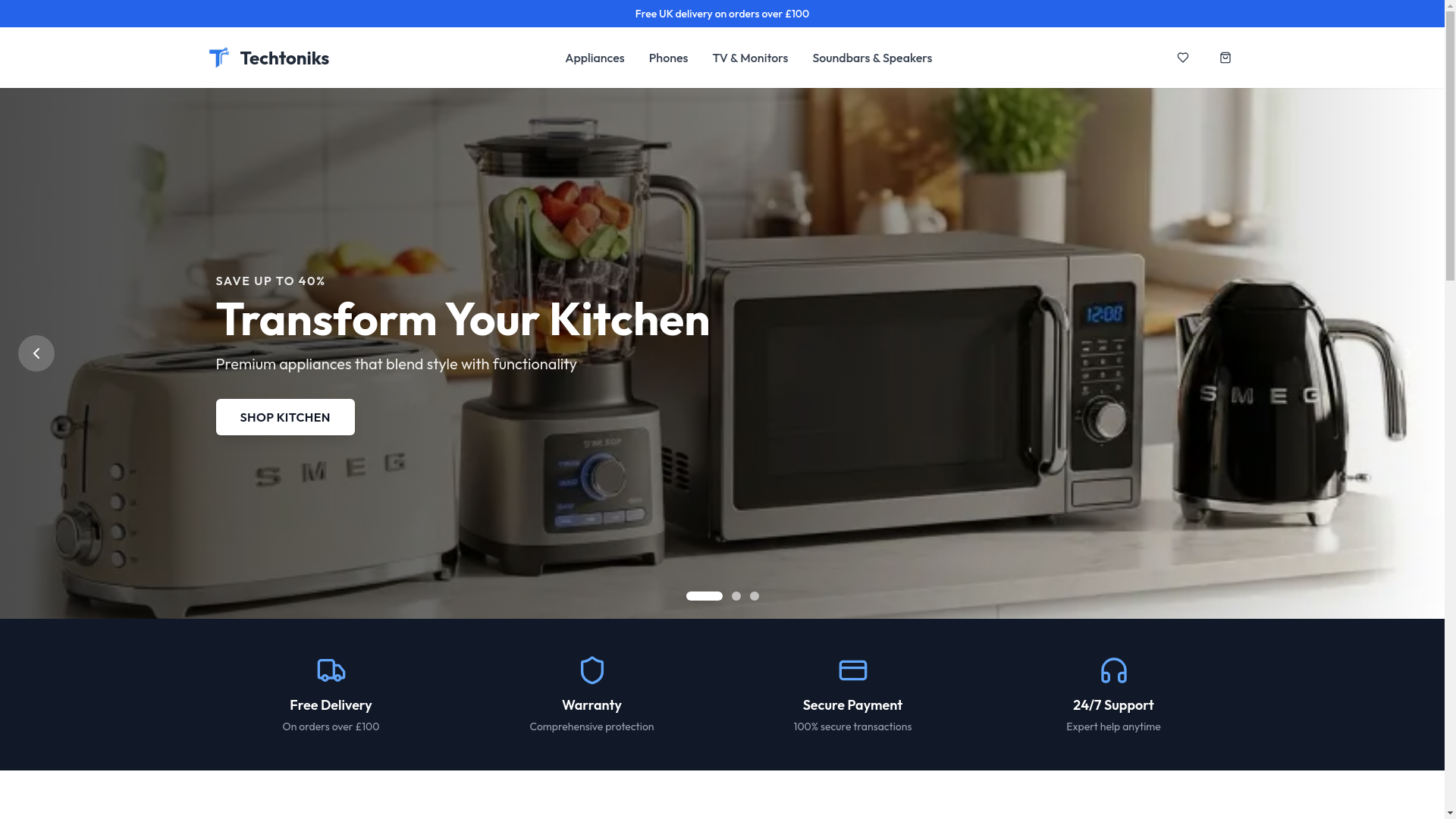 website screenshot of https://techtoniks.co.uk/