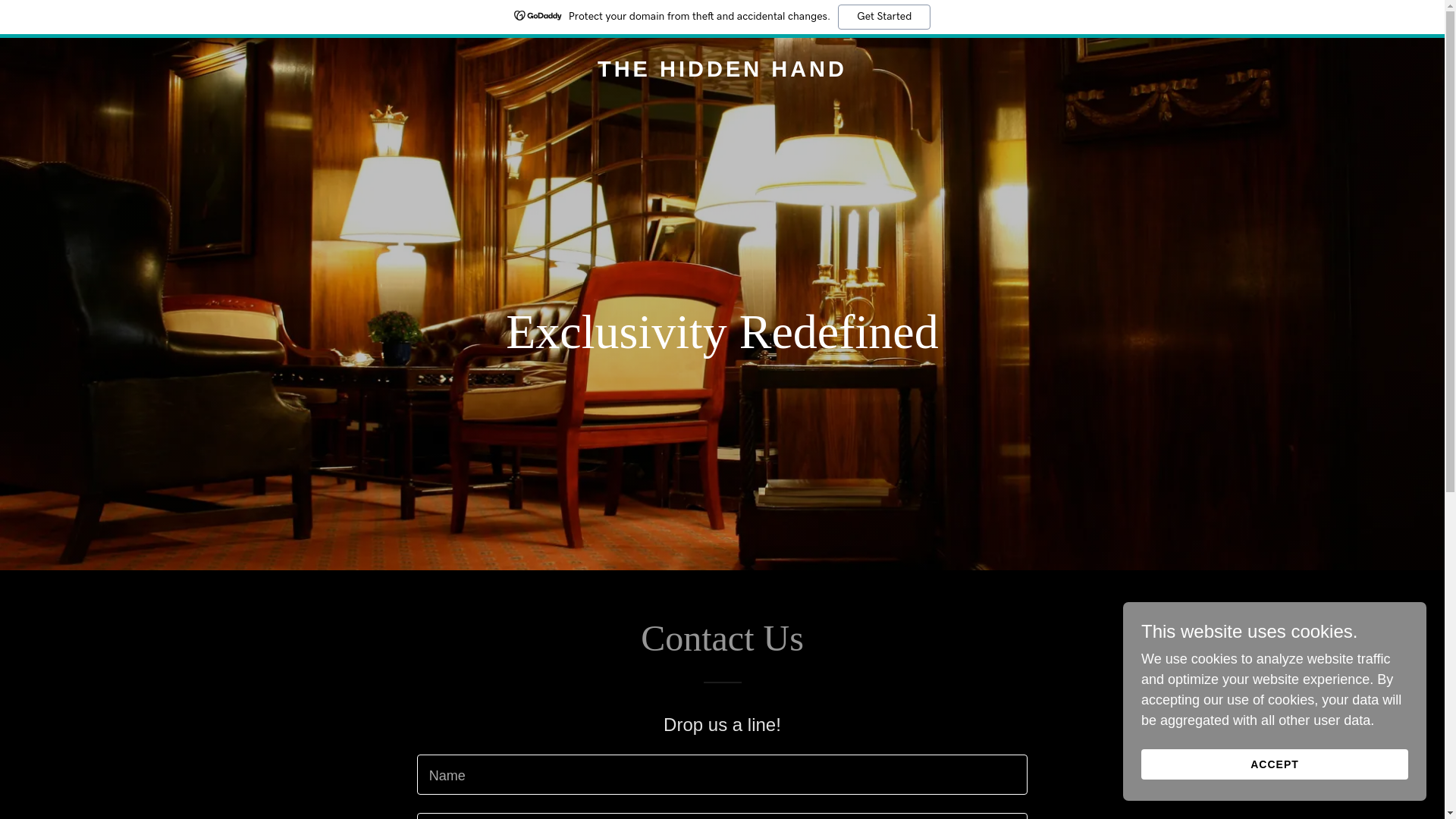 website screenshot of https://thehiddenhand.club/