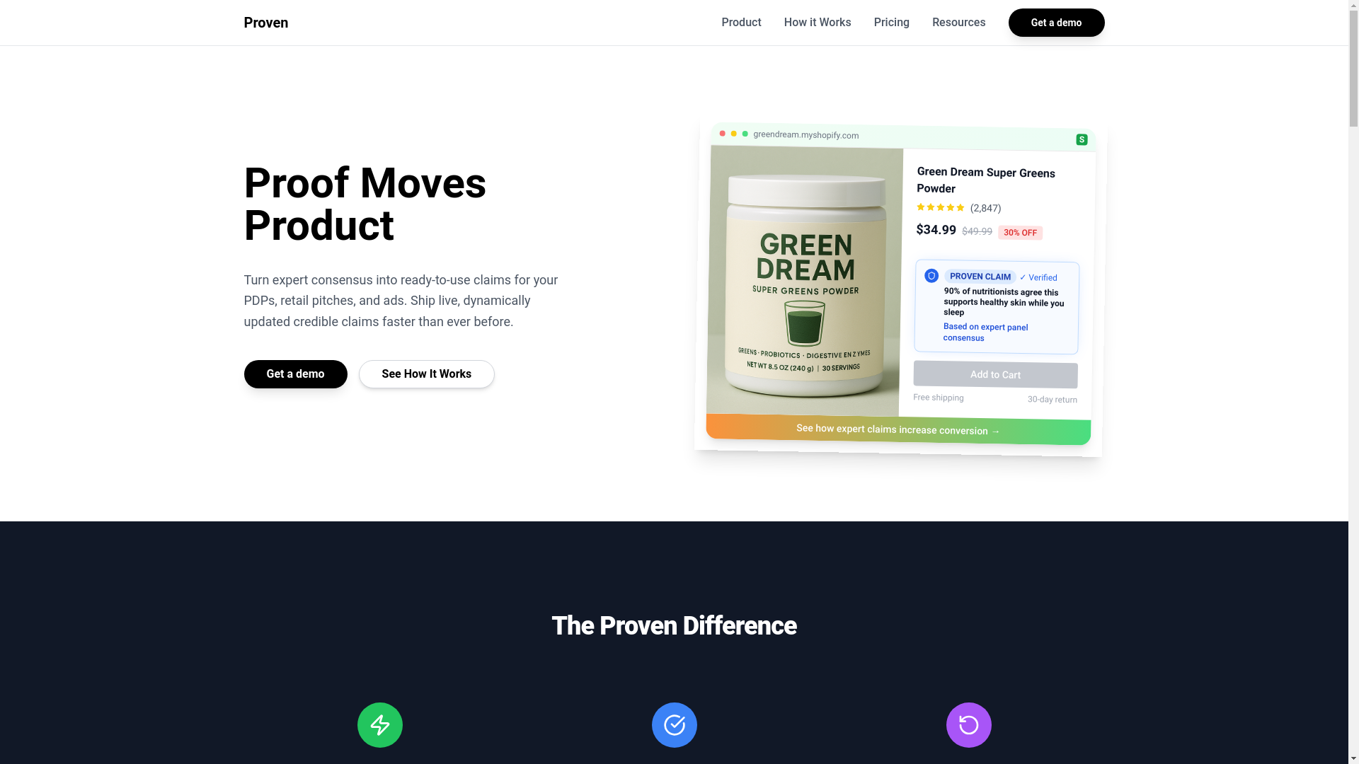 website screenshot of https://itsproven.co/
