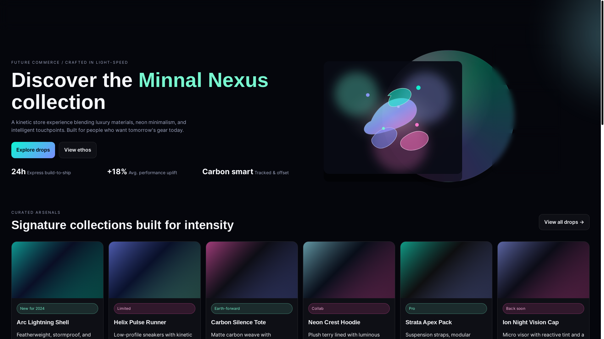website screenshot of https://minnal-nexus.online/