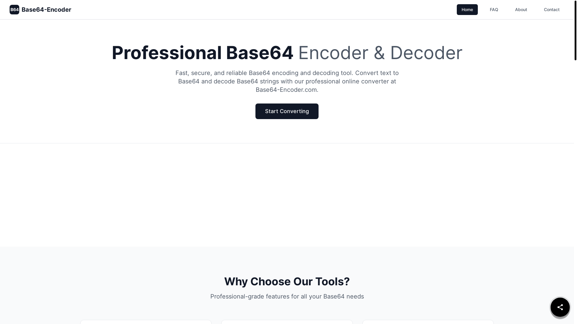 website screenshot of https://base64-encoder-9ul.pages.dev/