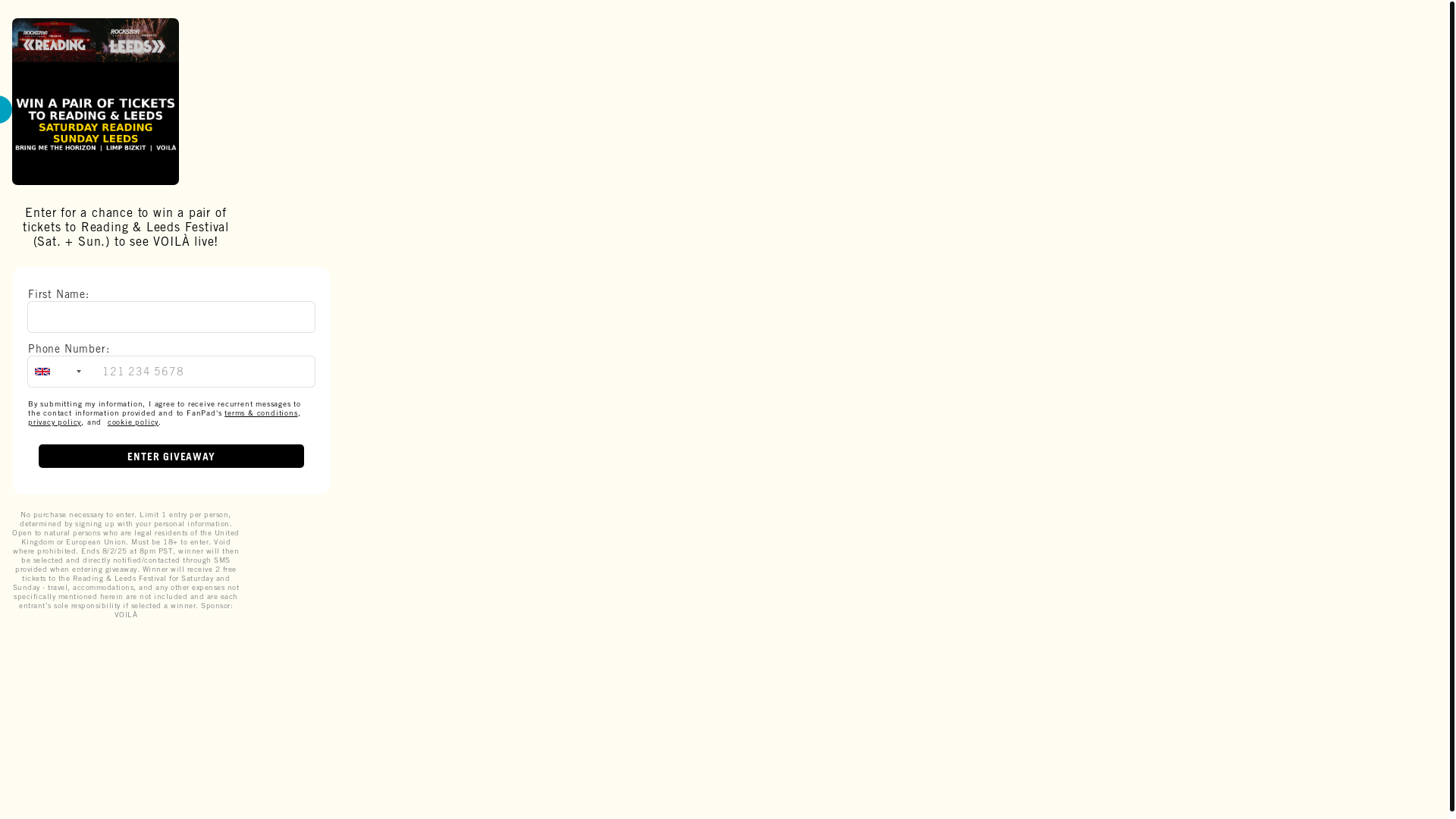 website screenshot of https://sms.fanpad.net/ITqxAb95d8