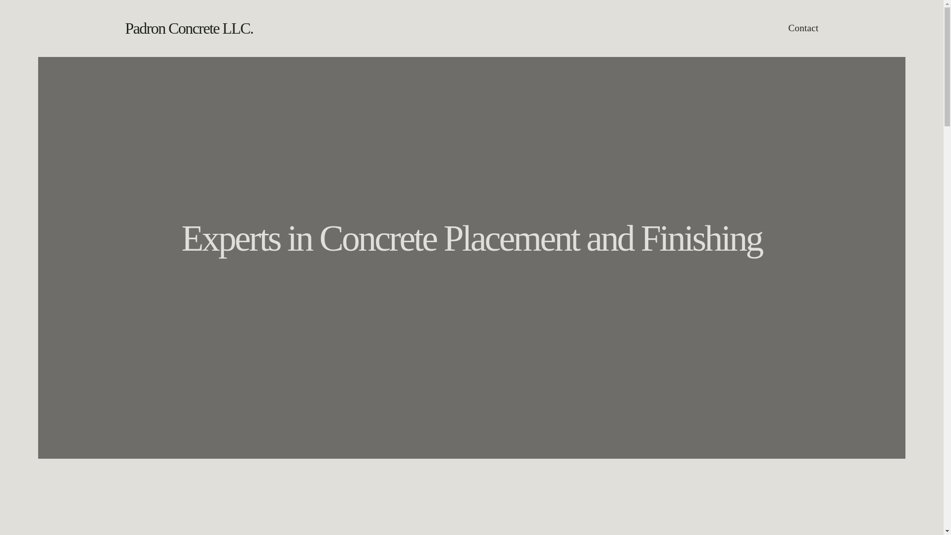 website screenshot of https://padronconcrete.org/