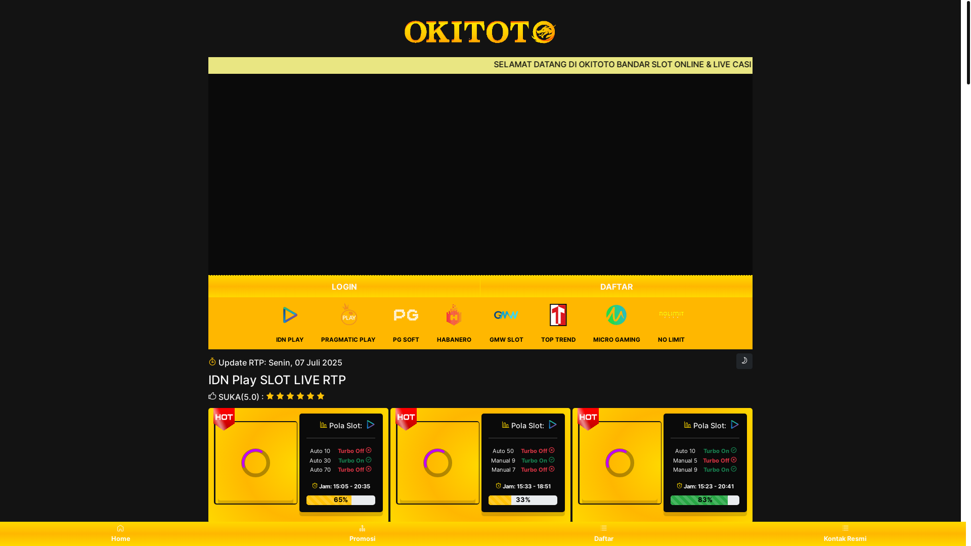 website screenshot of https://rtpokitoto.info/