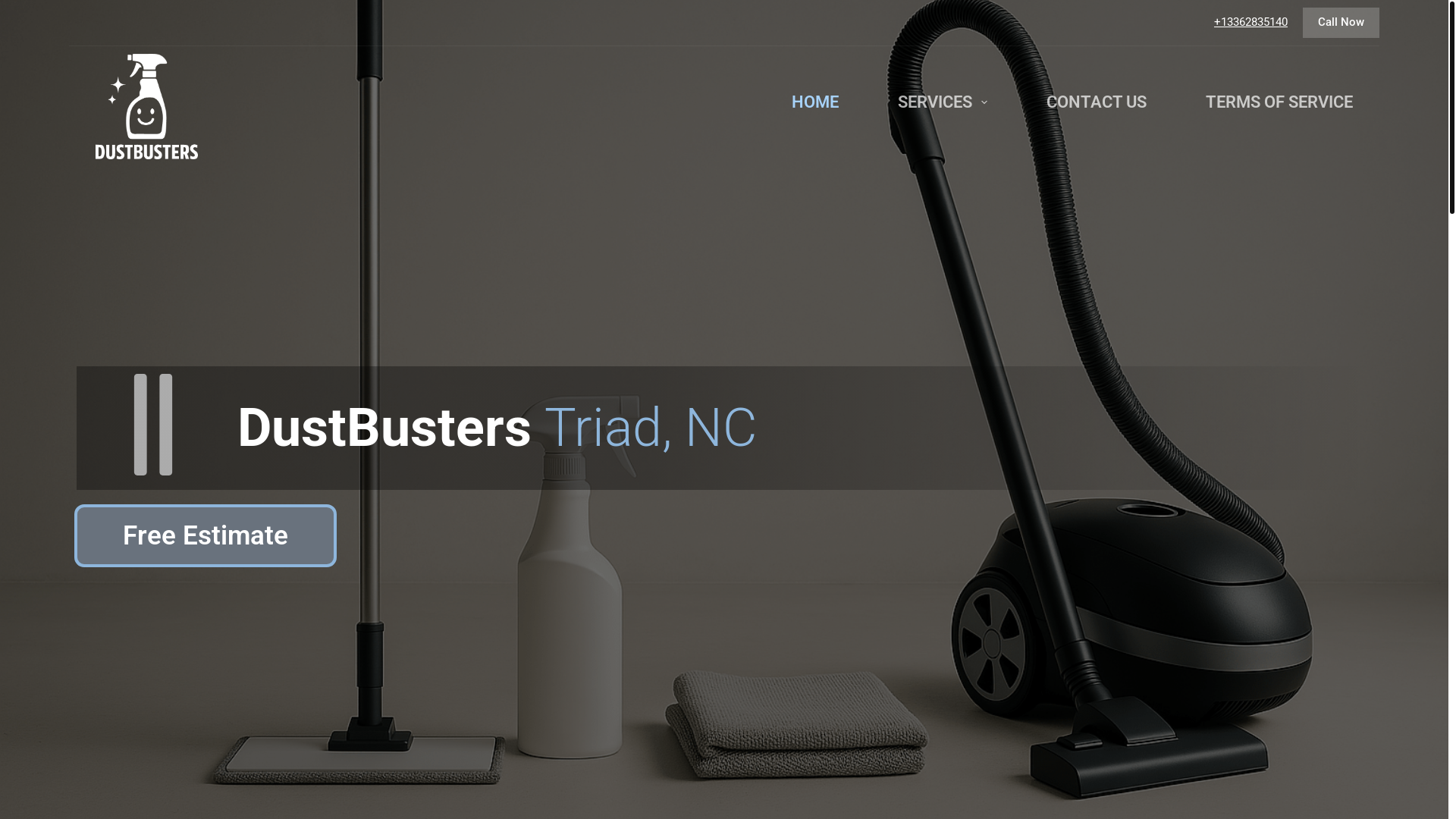 website screenshot of https://dustbusterscleaners.pages.dev/