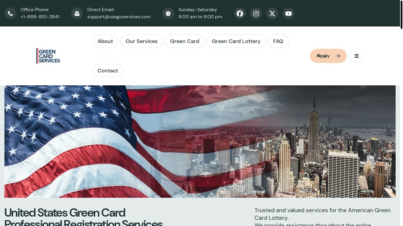 website screenshot of https://usagcservices.com/