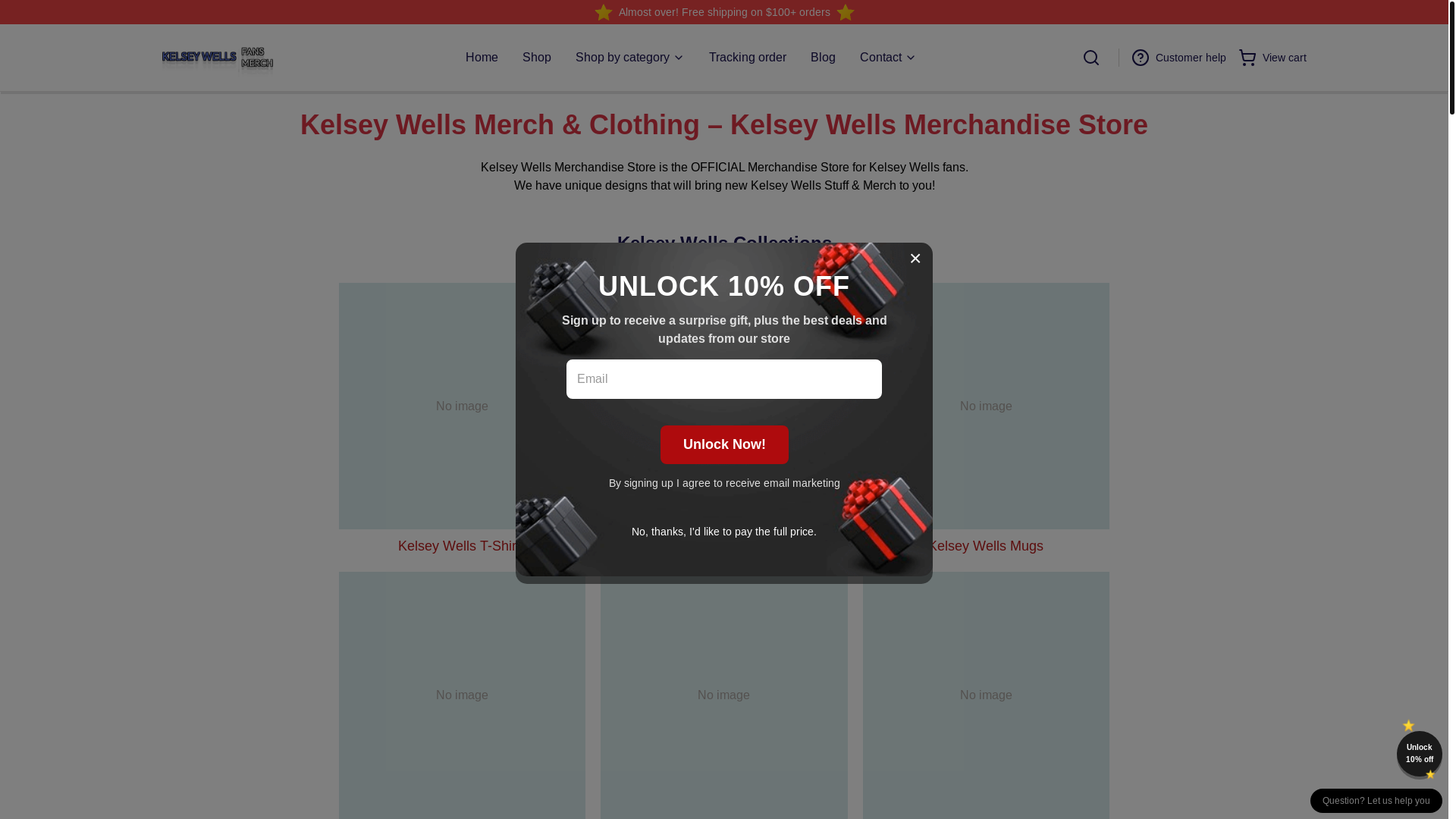 website screenshot of https://kelseywells.shop/