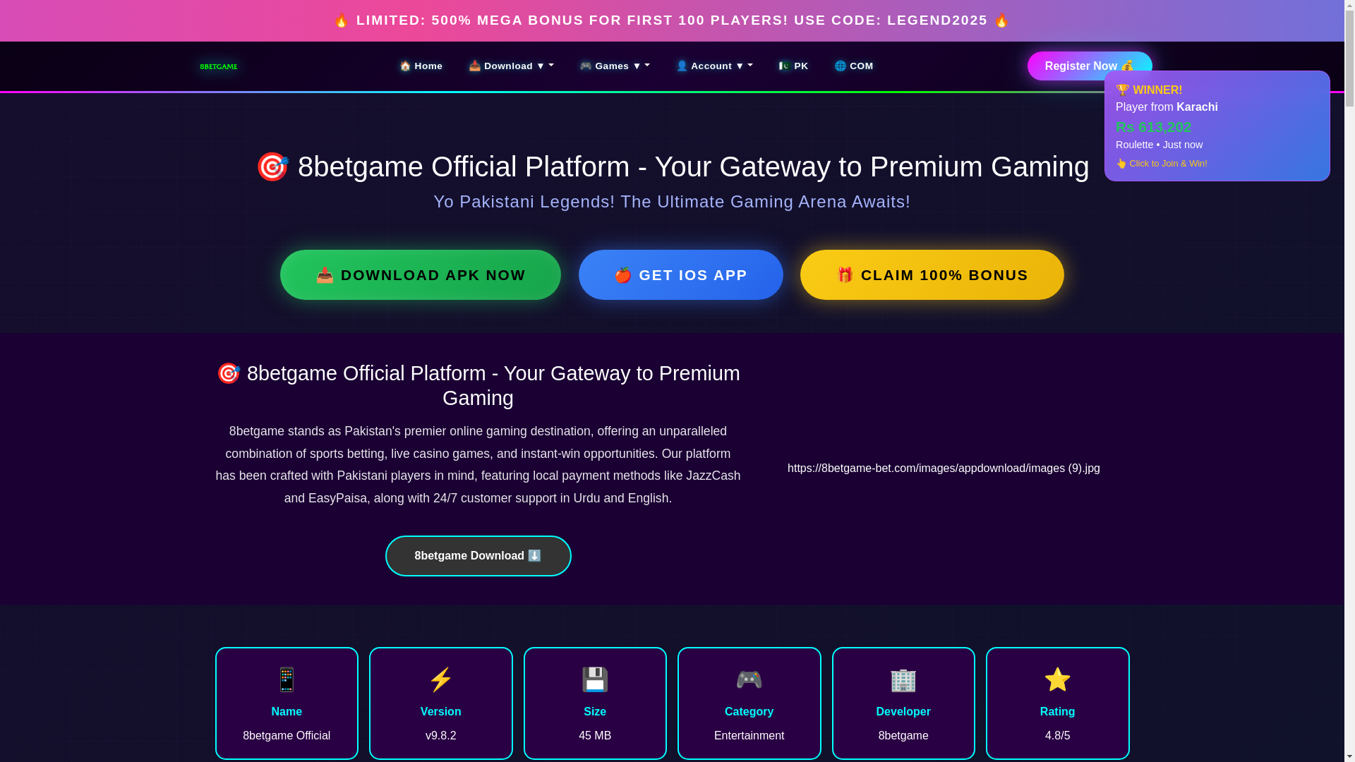 website screenshot of https://8betgame-bet.com/