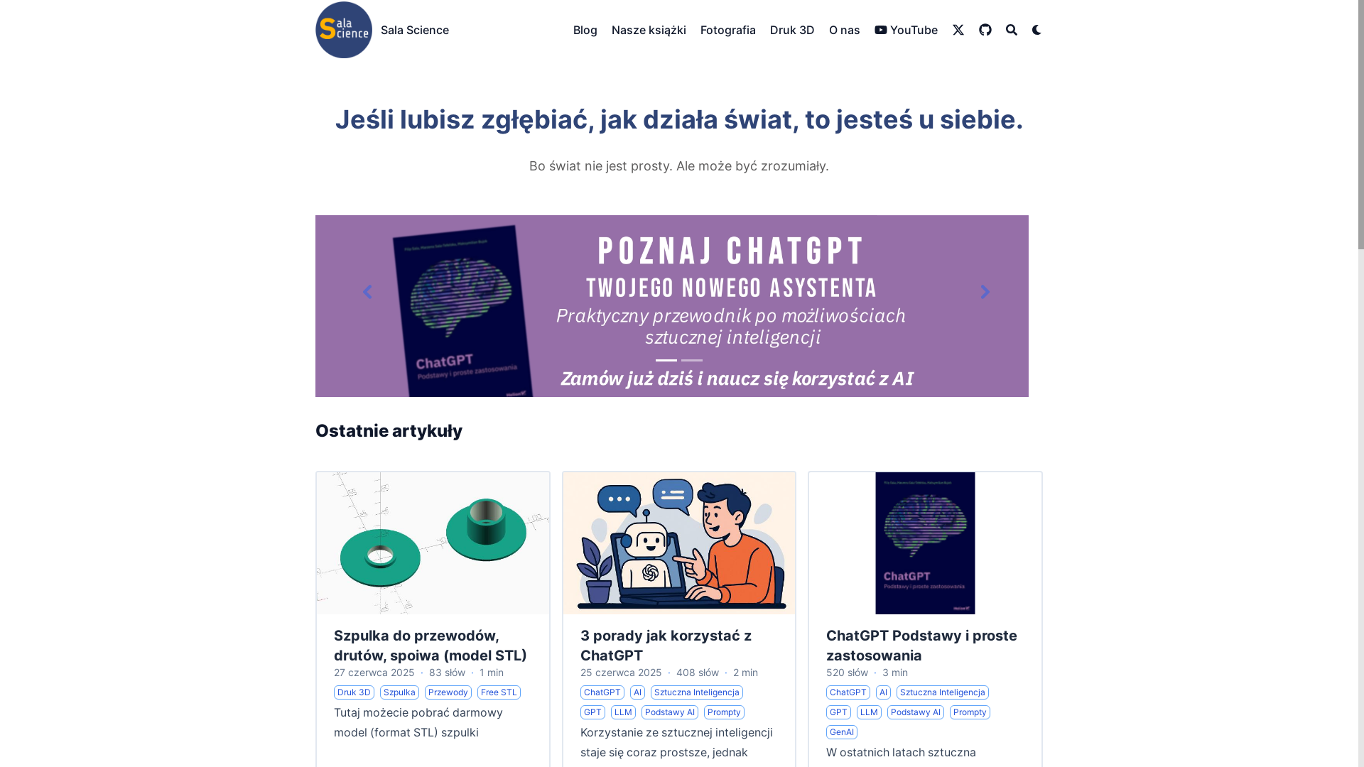 website screenshot of https://salascience.com/