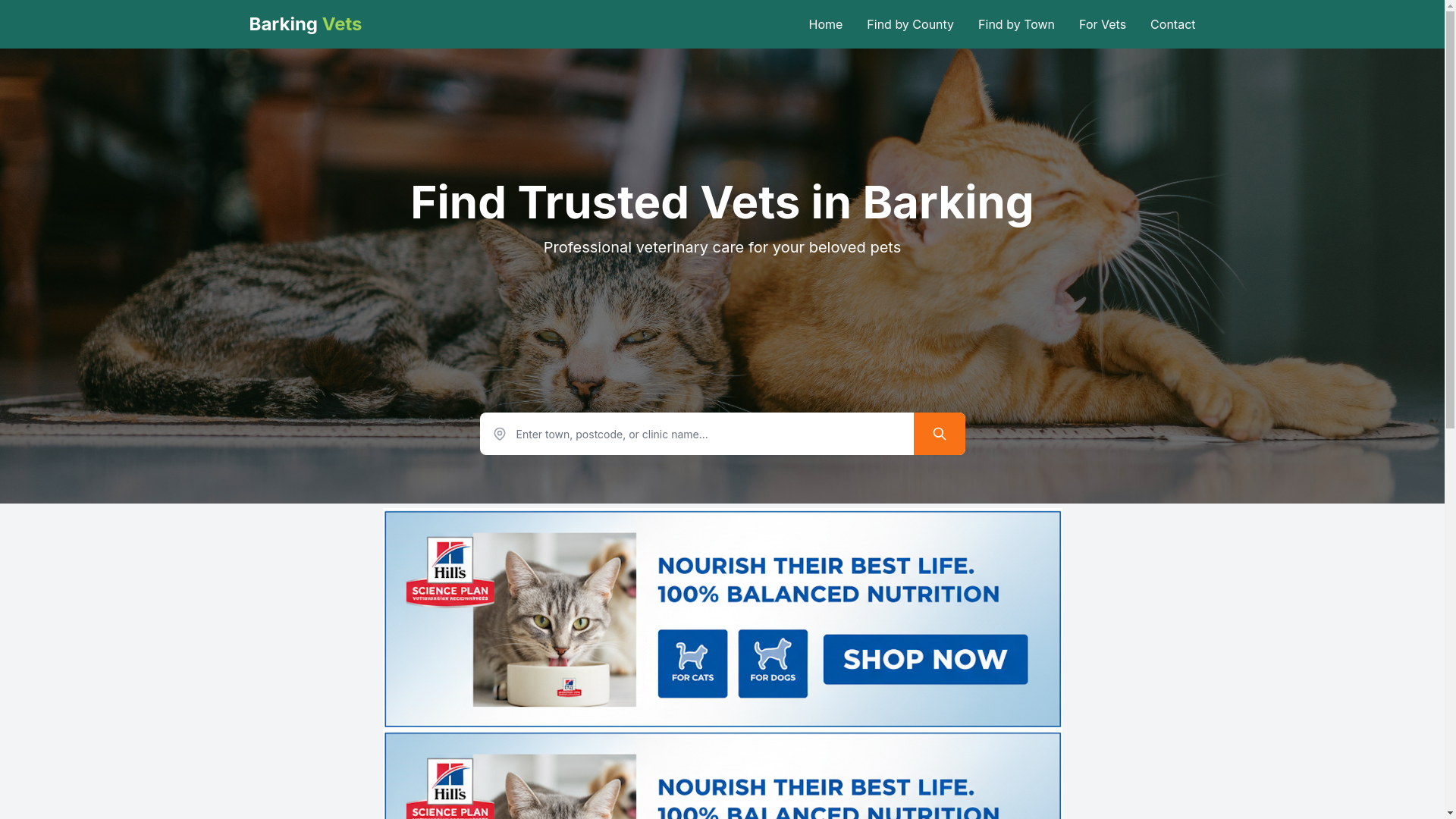 website screenshot of https://barkingvets.com/