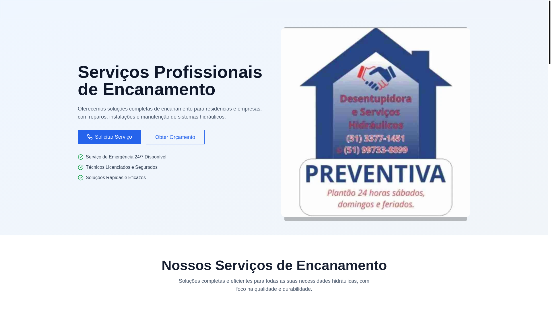 website screenshot of https://preventivadesentupidora.com/