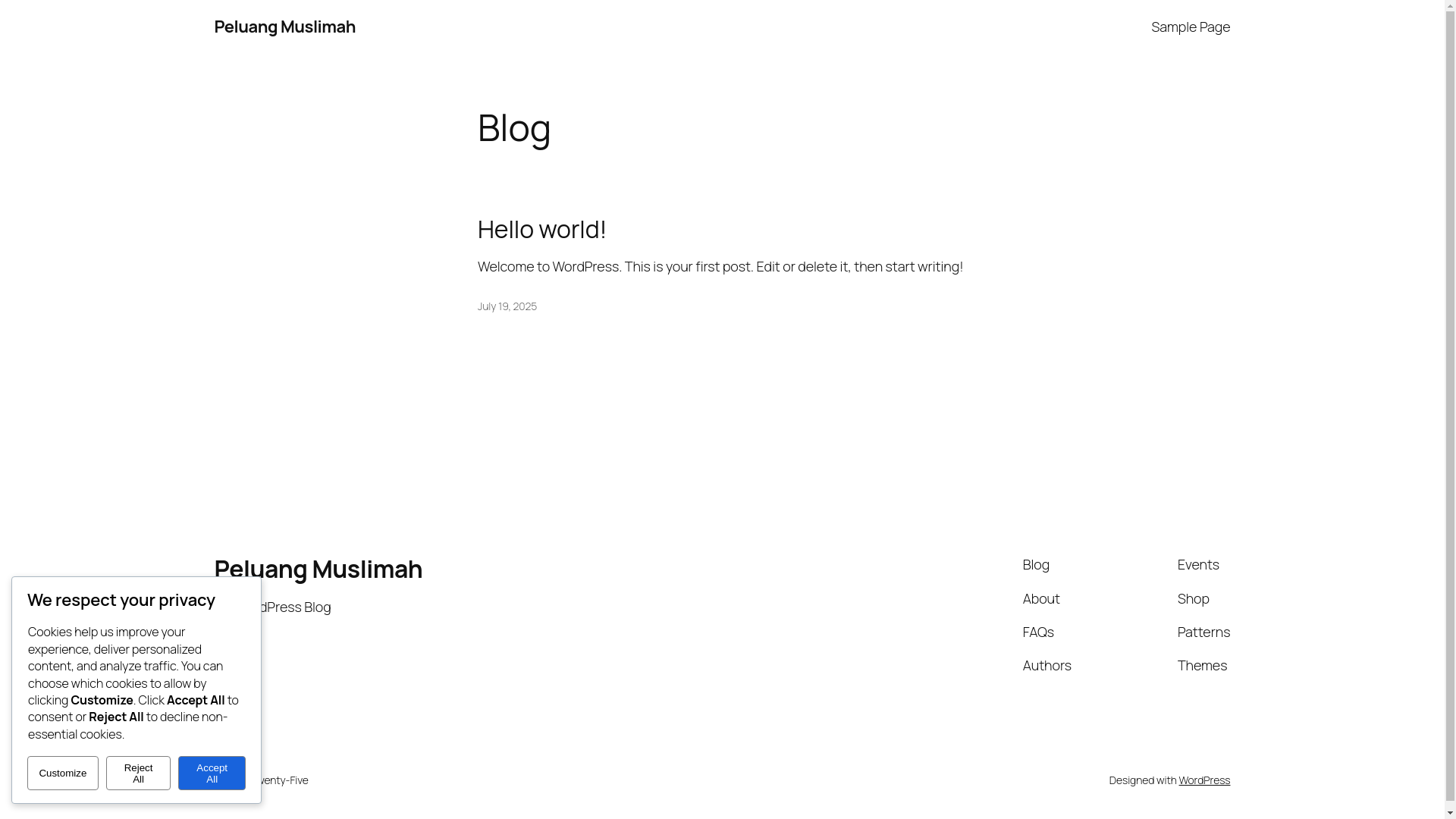 website screenshot of https://peluangmuslimah.com/