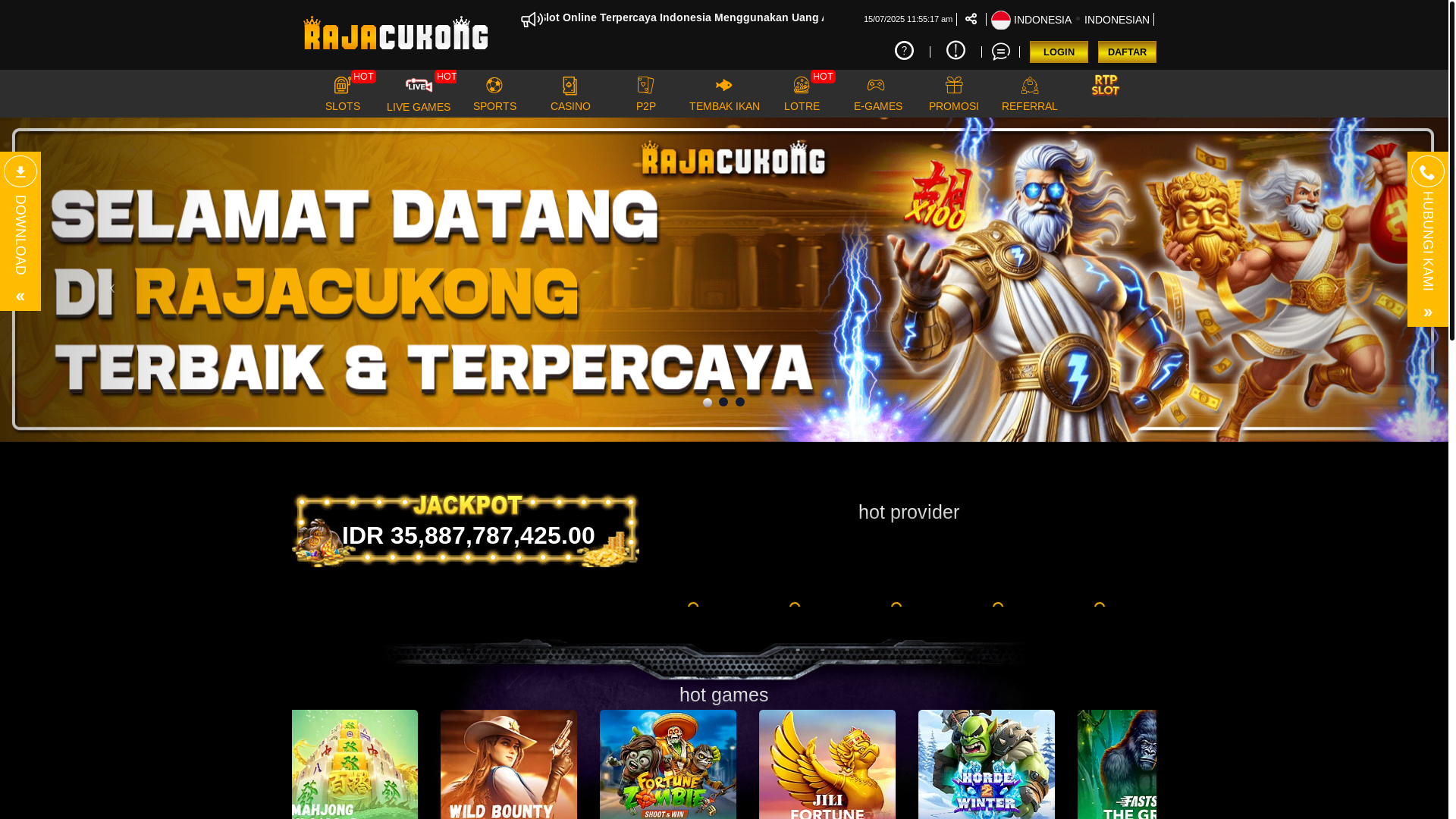 website screenshot of https://rajacukonghoki.com/