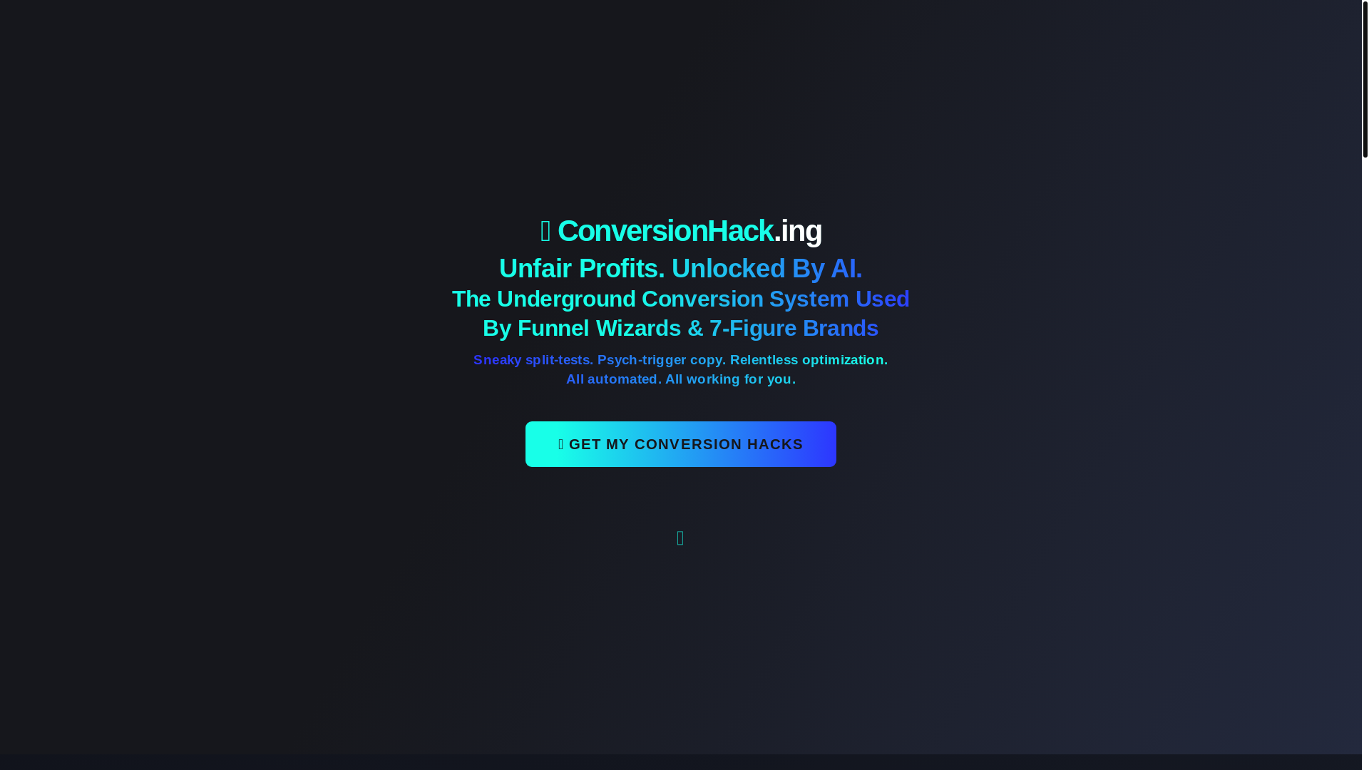 website screenshot of https://conversionhack.ing/