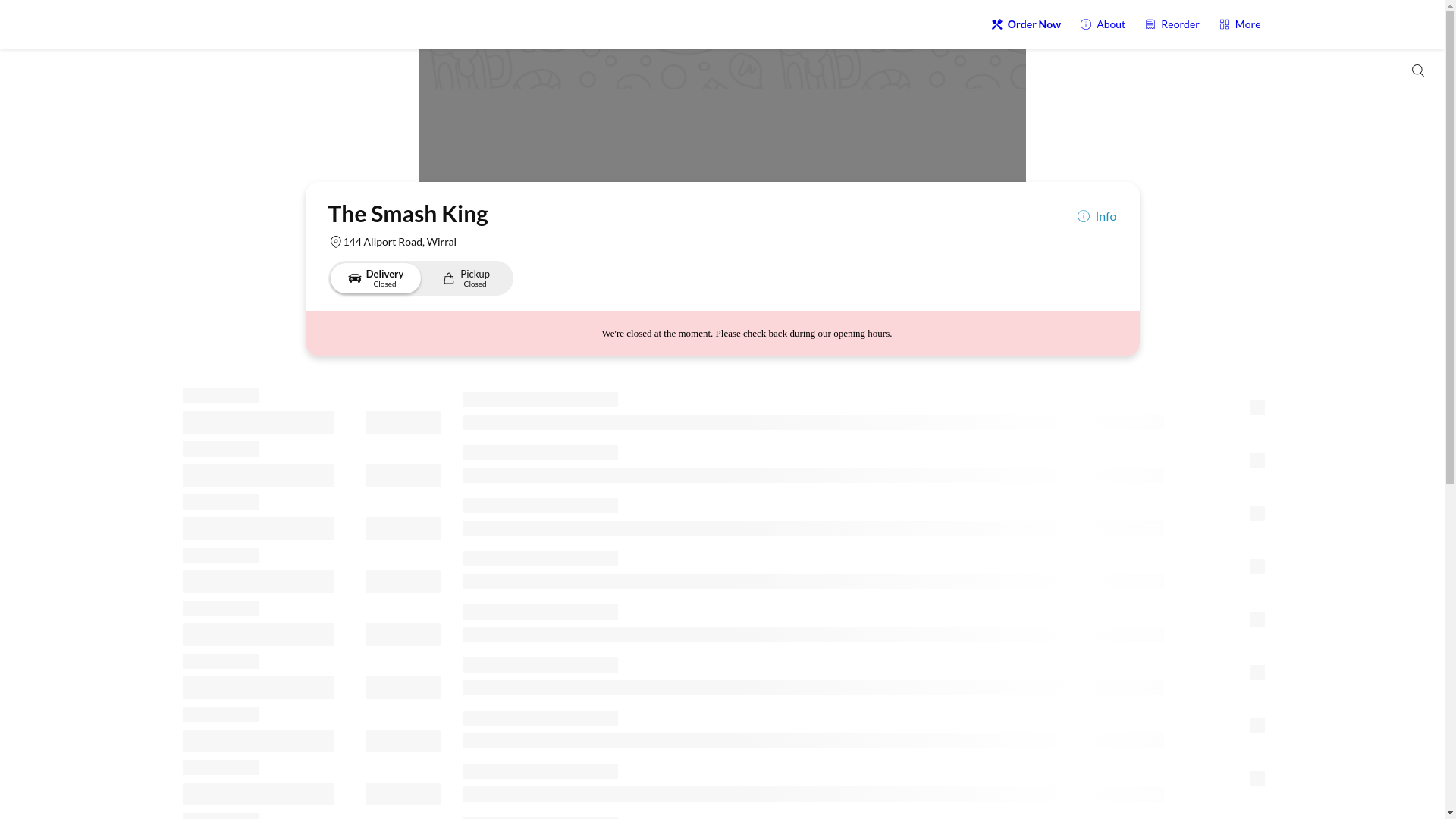 website screenshot of https://thesmashkingonline.co.uk/