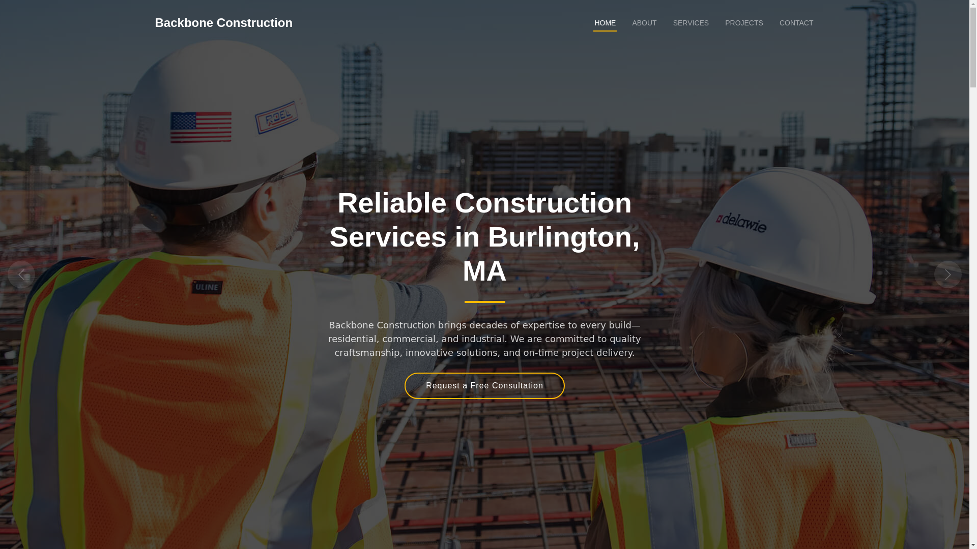 website screenshot of https://backboneconstructions.com/
