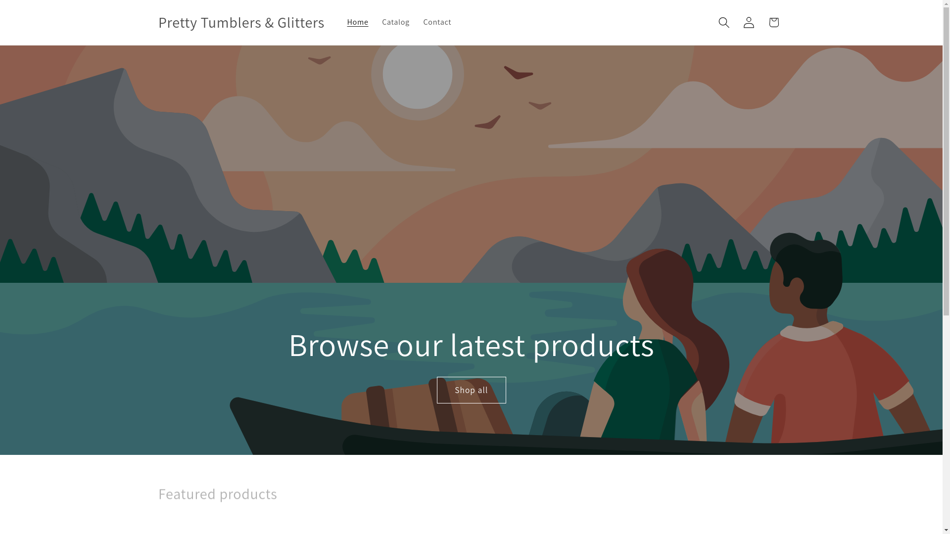 website screenshot of https://prettygirltumblersglitters.store/