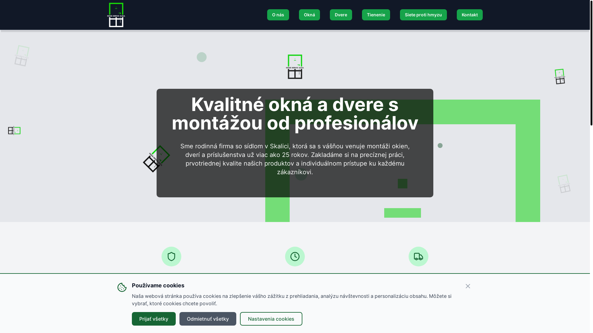 website screenshot of https://okna-kvaltin.sk/