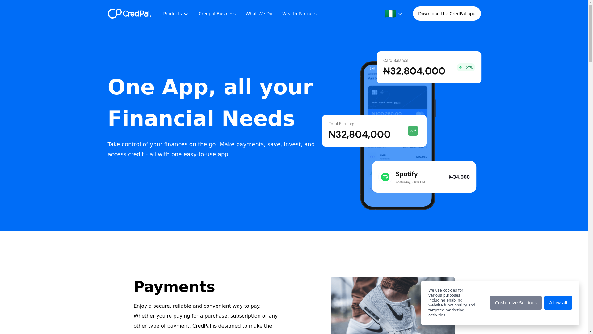 website screenshot of https://credpalteam.com/
