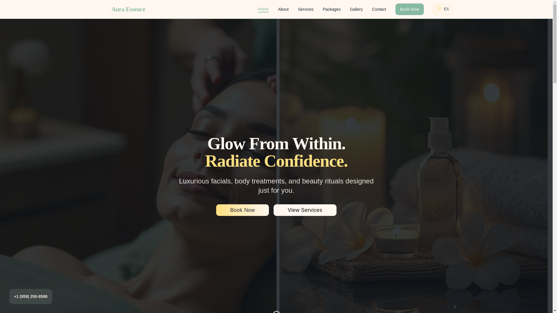website screenshot of https://auraessencellc.com/