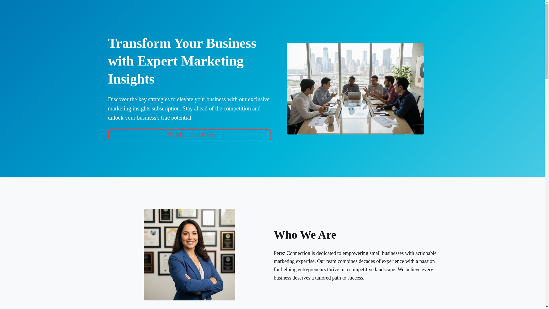 website screenshot of https://perezconnection.com/