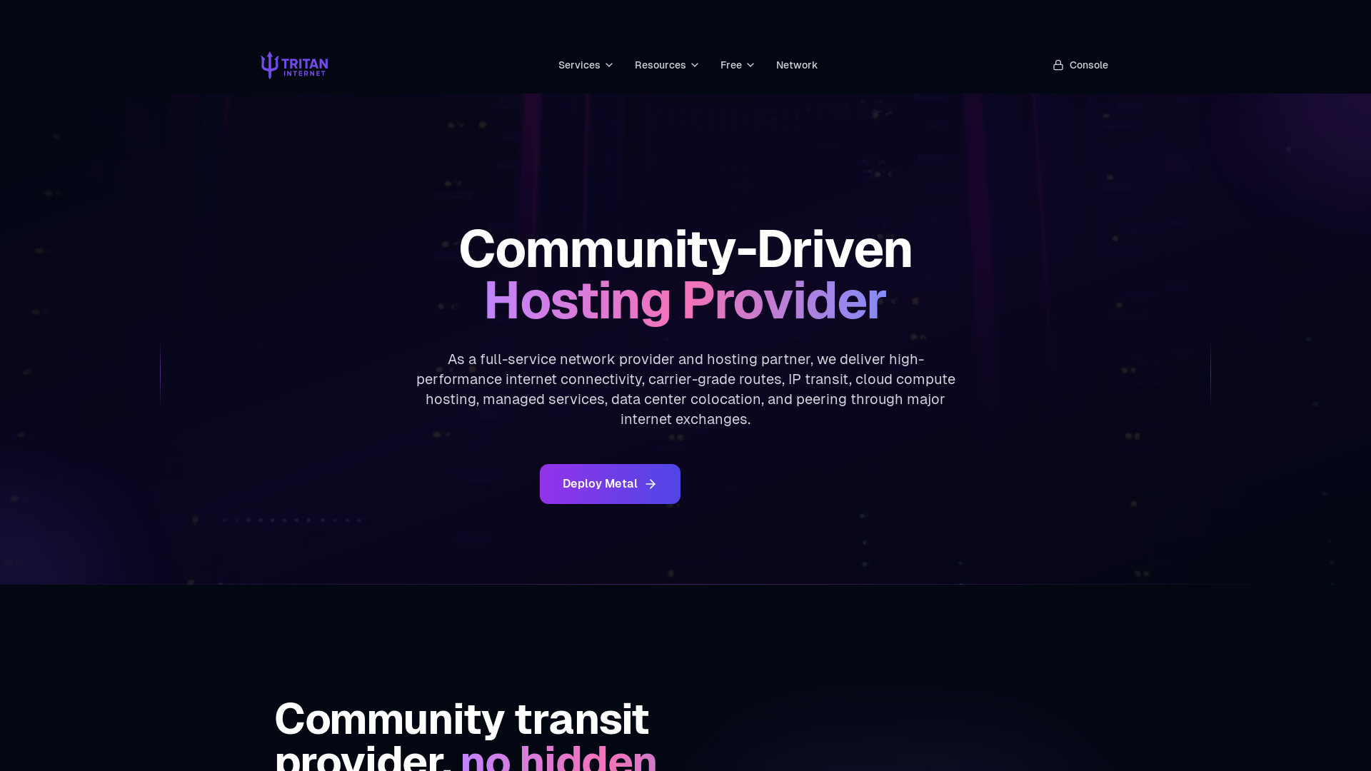website screenshot of https://tritan.gg/