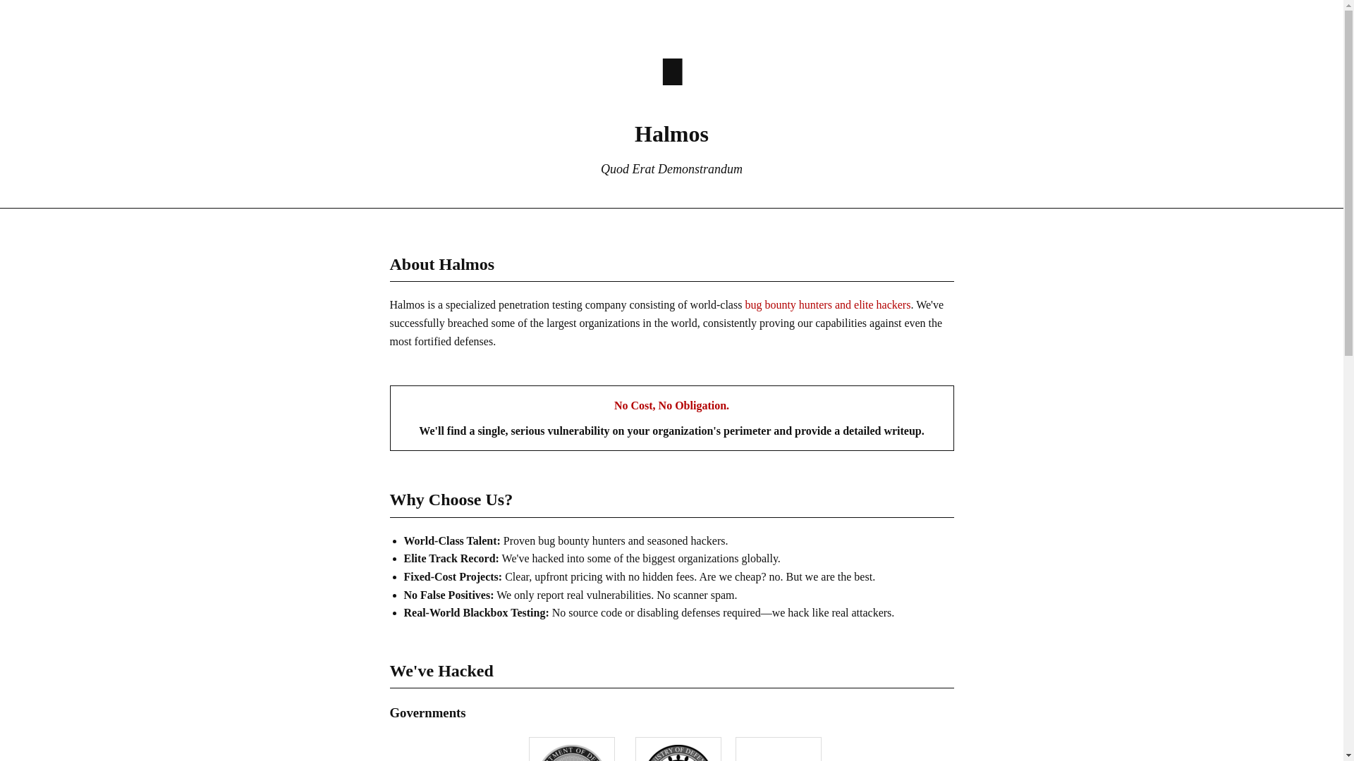 website screenshot of https://halmos.co.nz/