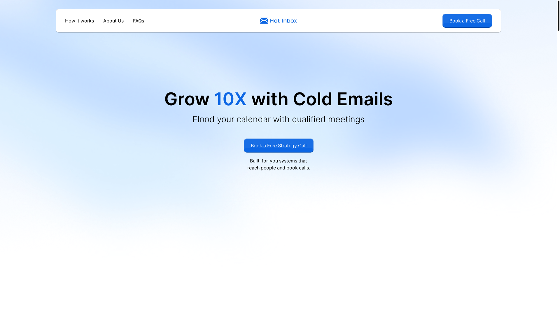 website screenshot of https://hotinboxaiplatform.com/