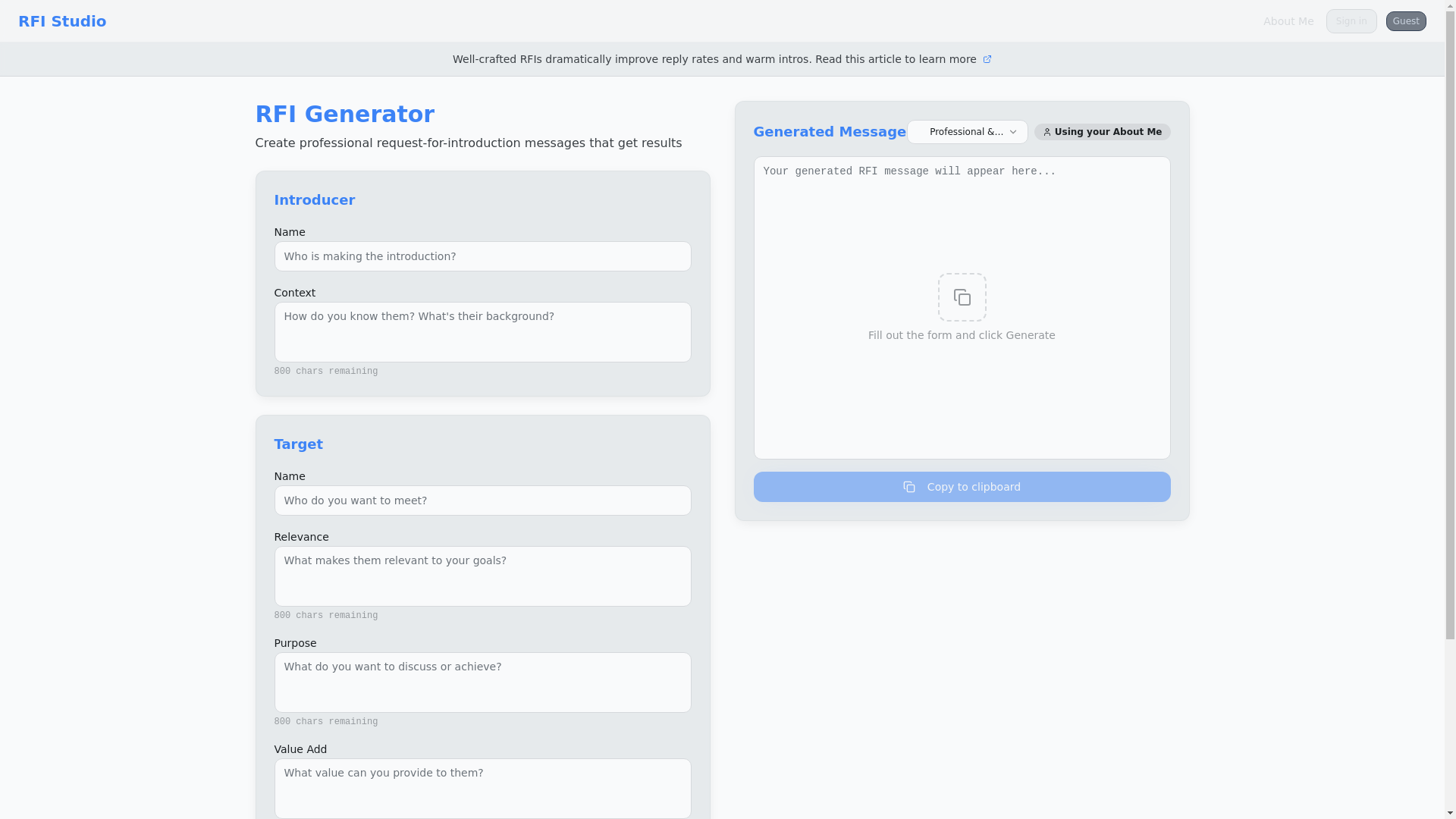 website screenshot of https://requestforintroduction.com/