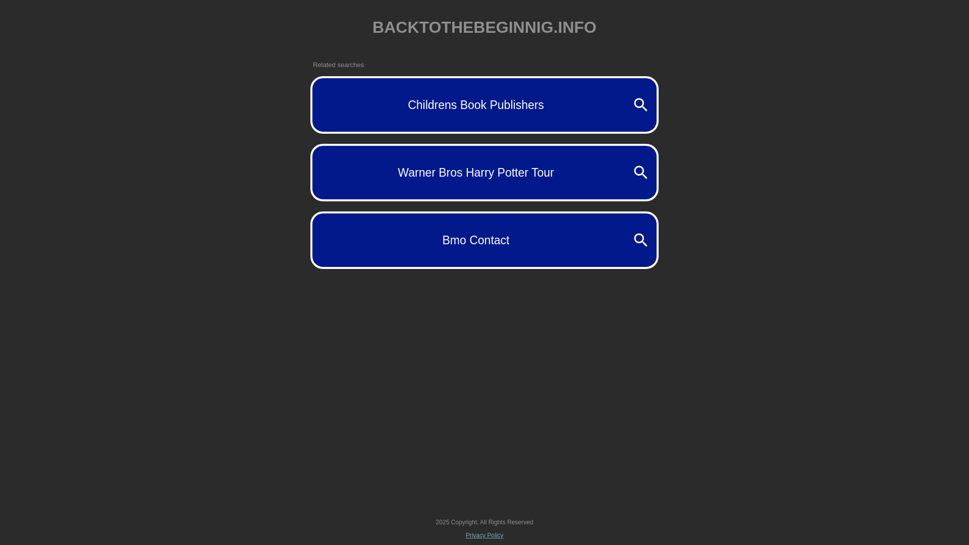 website screenshot of https://backtothebeginnig.info/