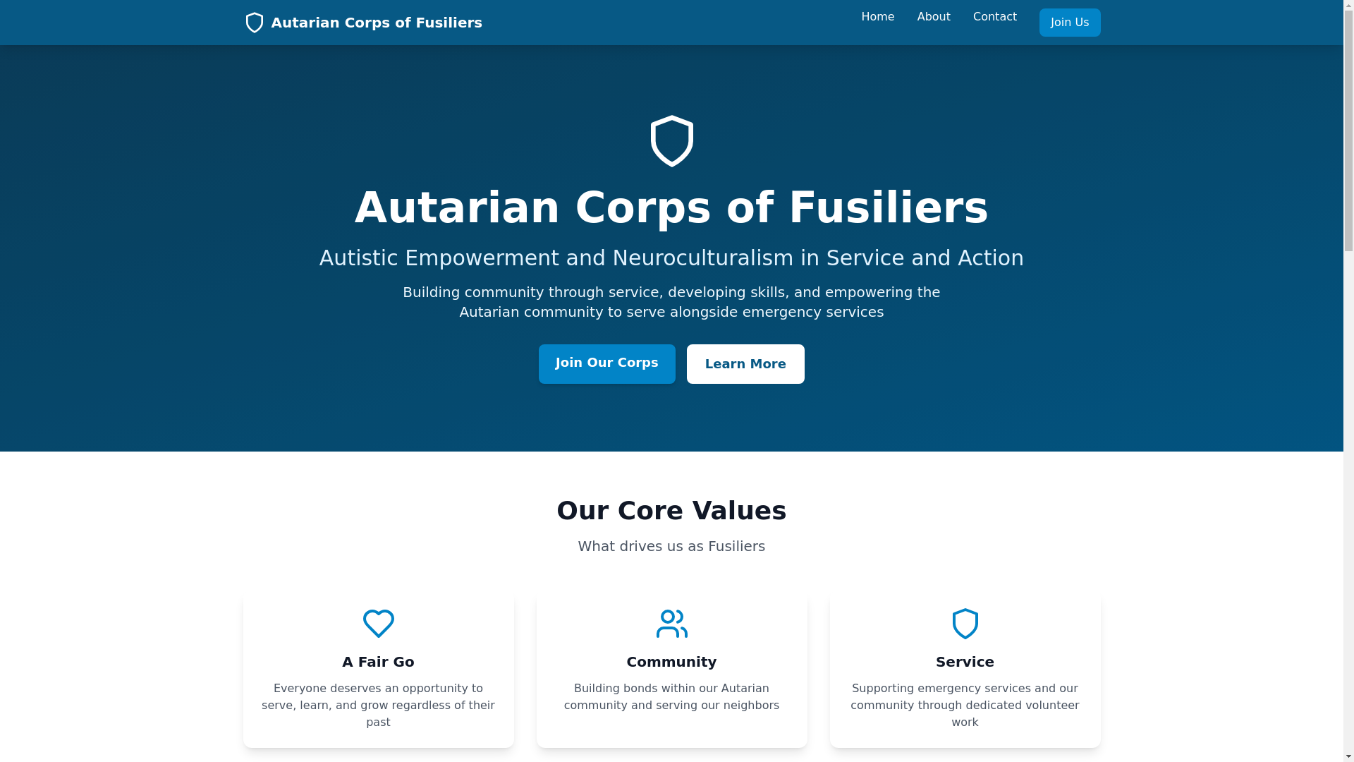 website screenshot of https://autfusiliers.ca/