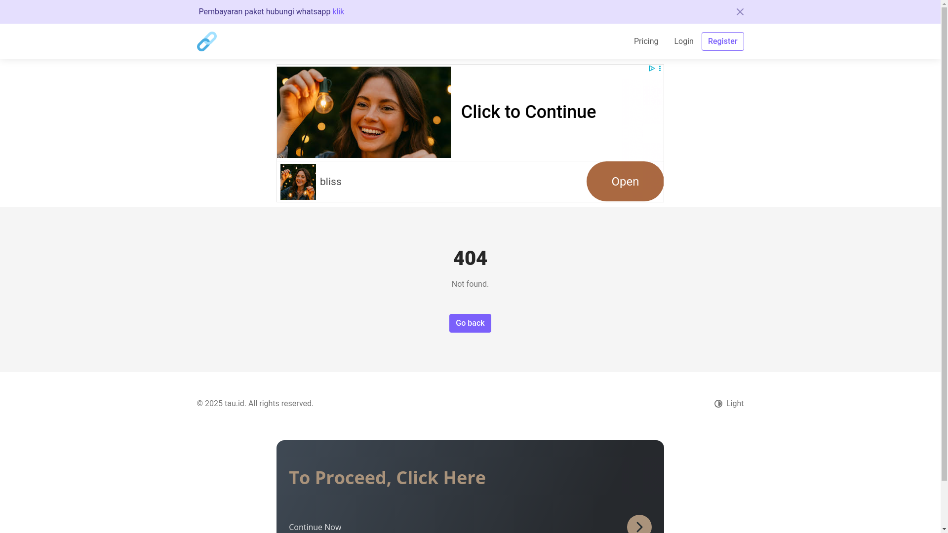 website screenshot of https://tau.id/32lc8
