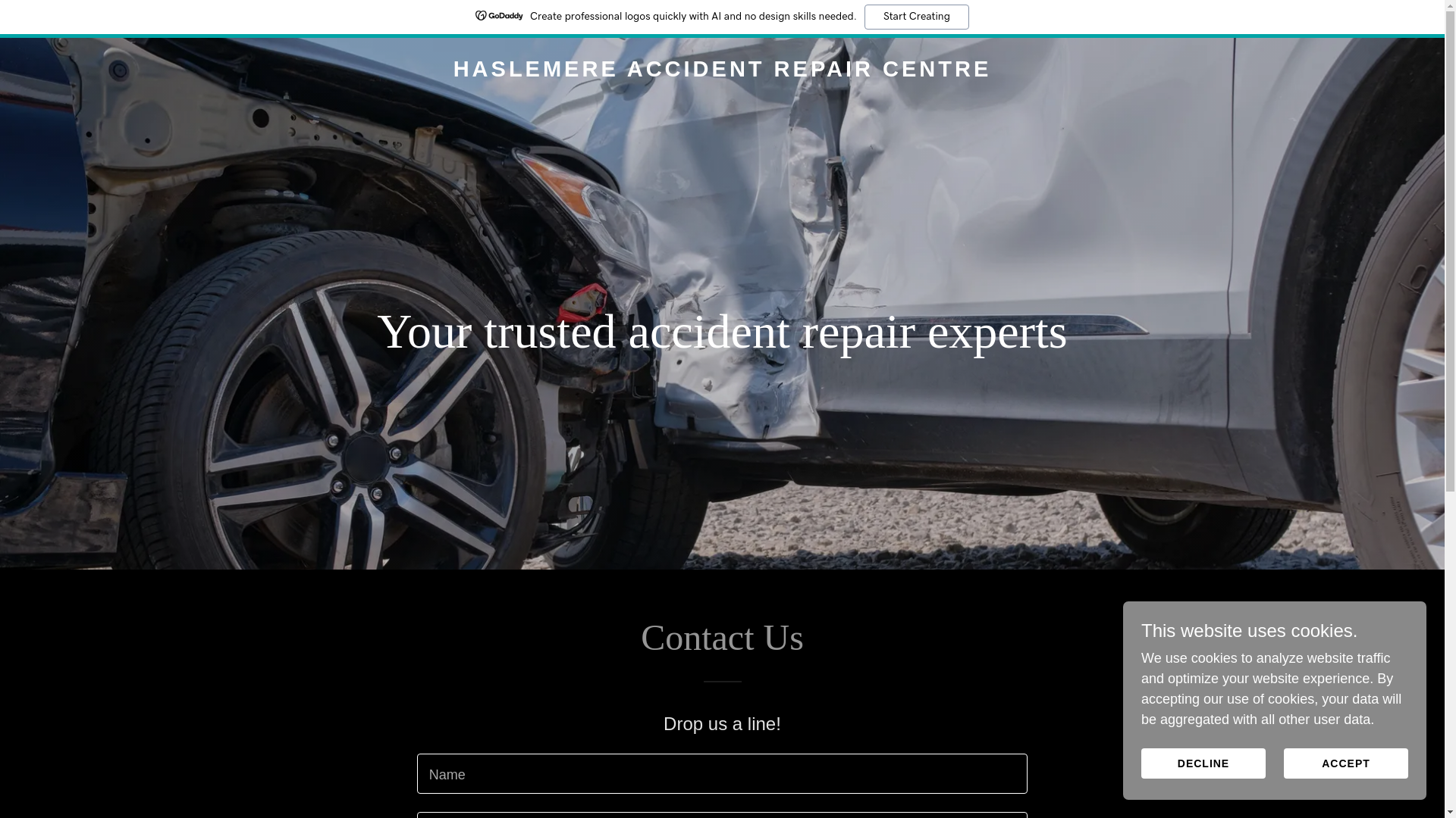 website screenshot of https://haslemereaccidentrepaircentre.co.uk/