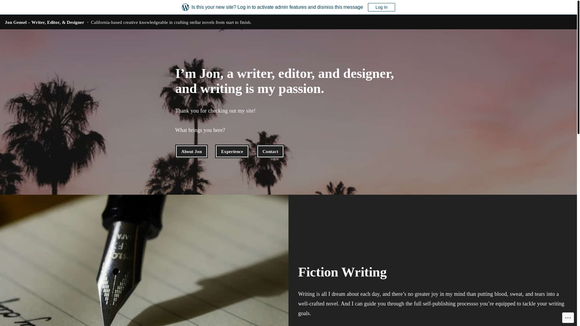 website screenshot of https://jakegenselfiction.me/