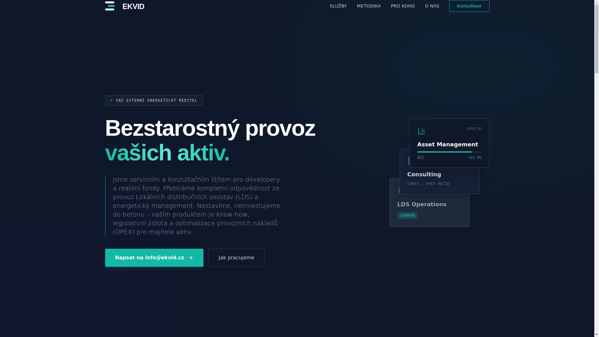 website screenshot of https://ekvid.cz/