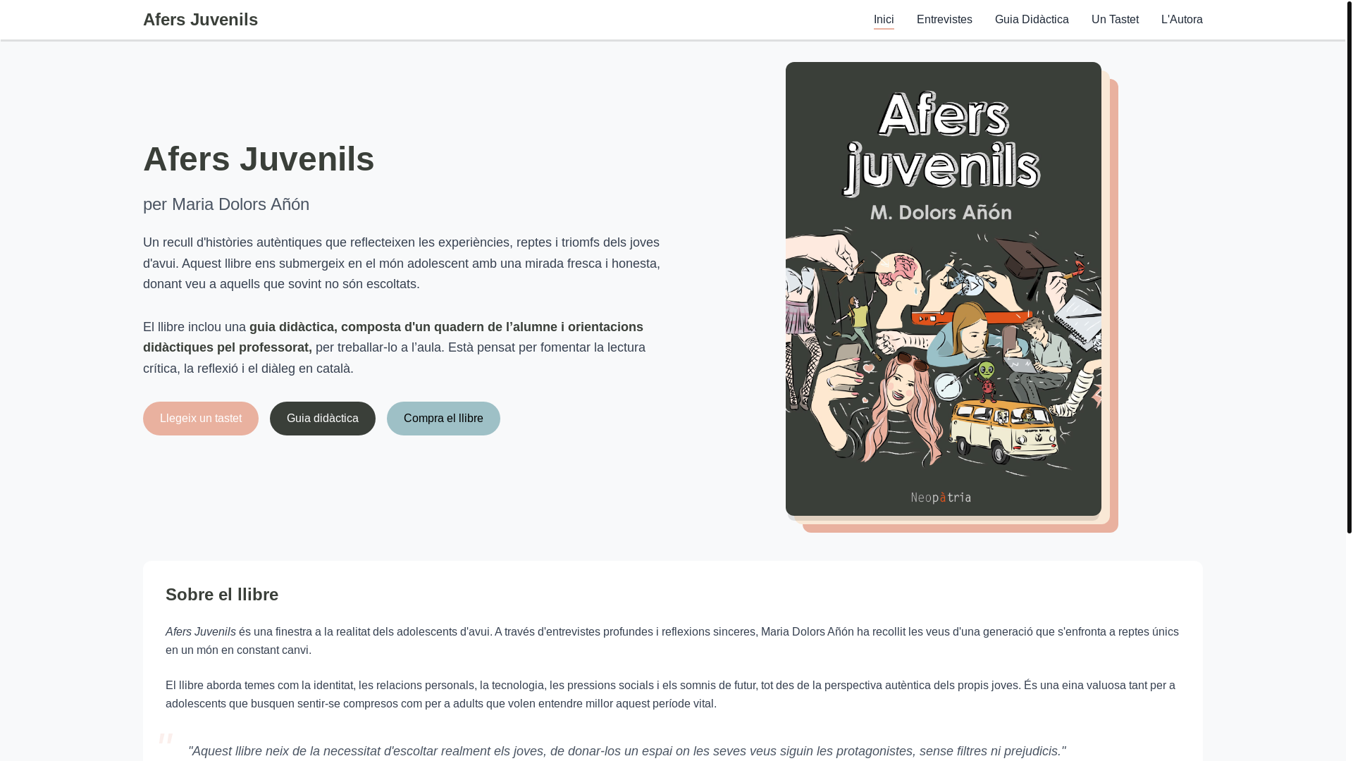 website screenshot of https://afersjuvenils.cat/