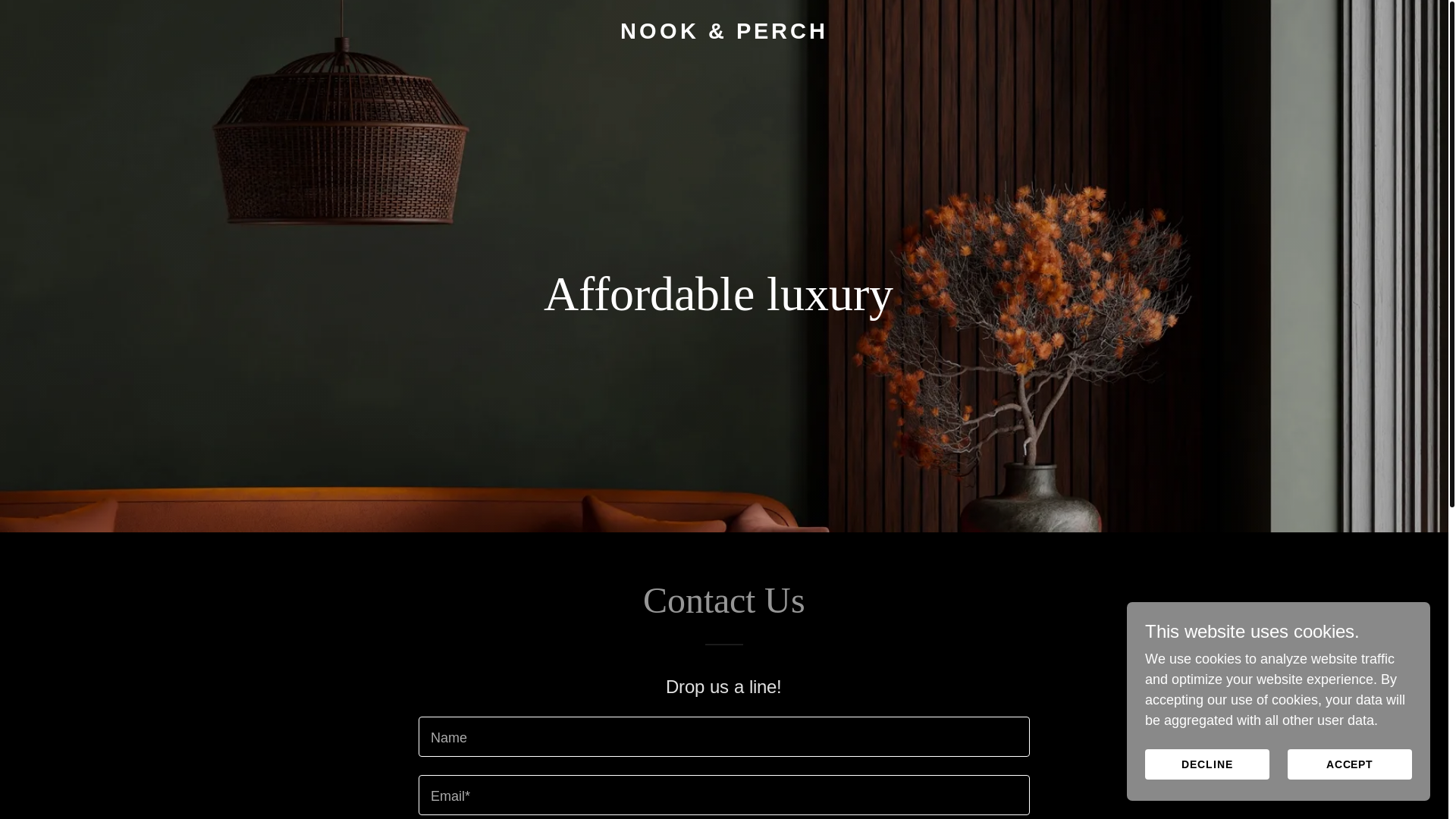 website screenshot of https://nookandperch.com/