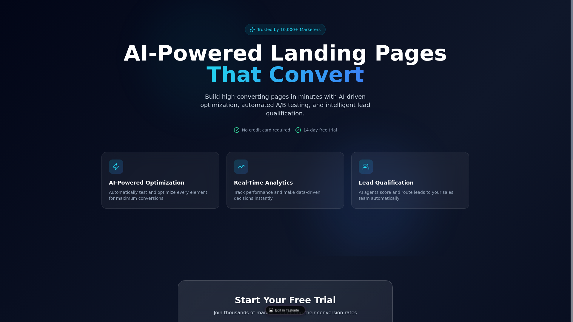 website screenshot of https://taskade.agency/