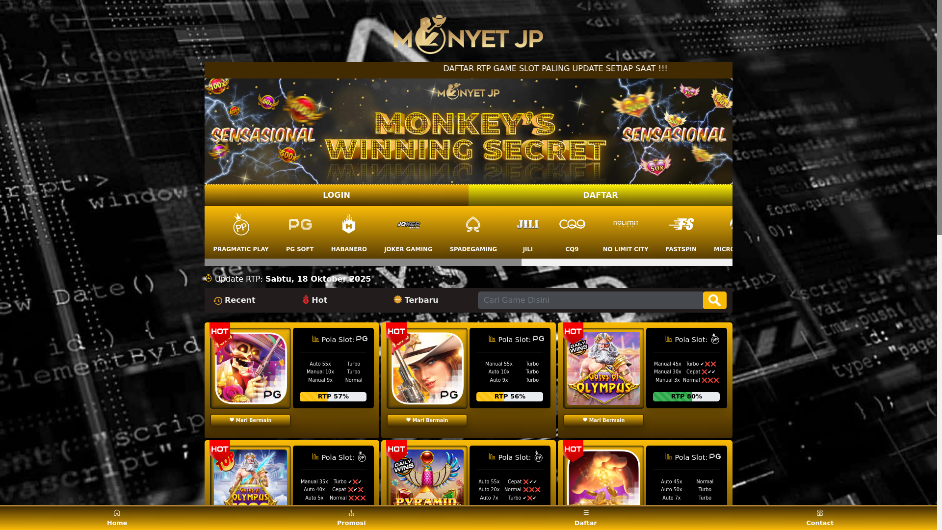 website screenshot of https://monyetjpgame.xyz/