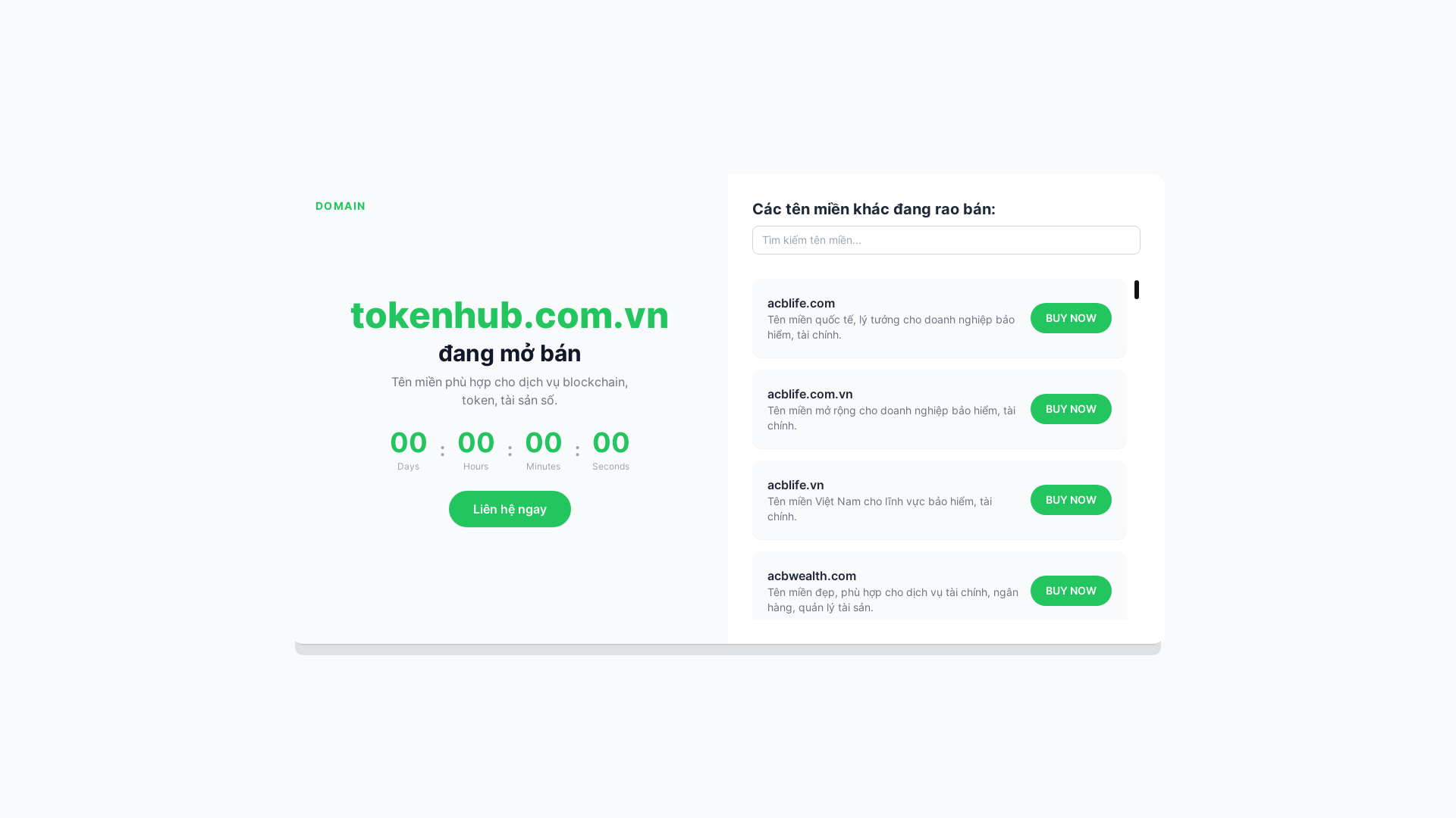 website screenshot of https://tokenhub.com.vn/