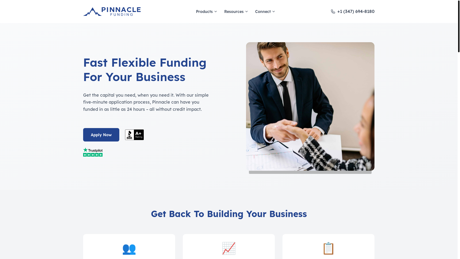website screenshot of https://pinnaclefunding.pages.dev/