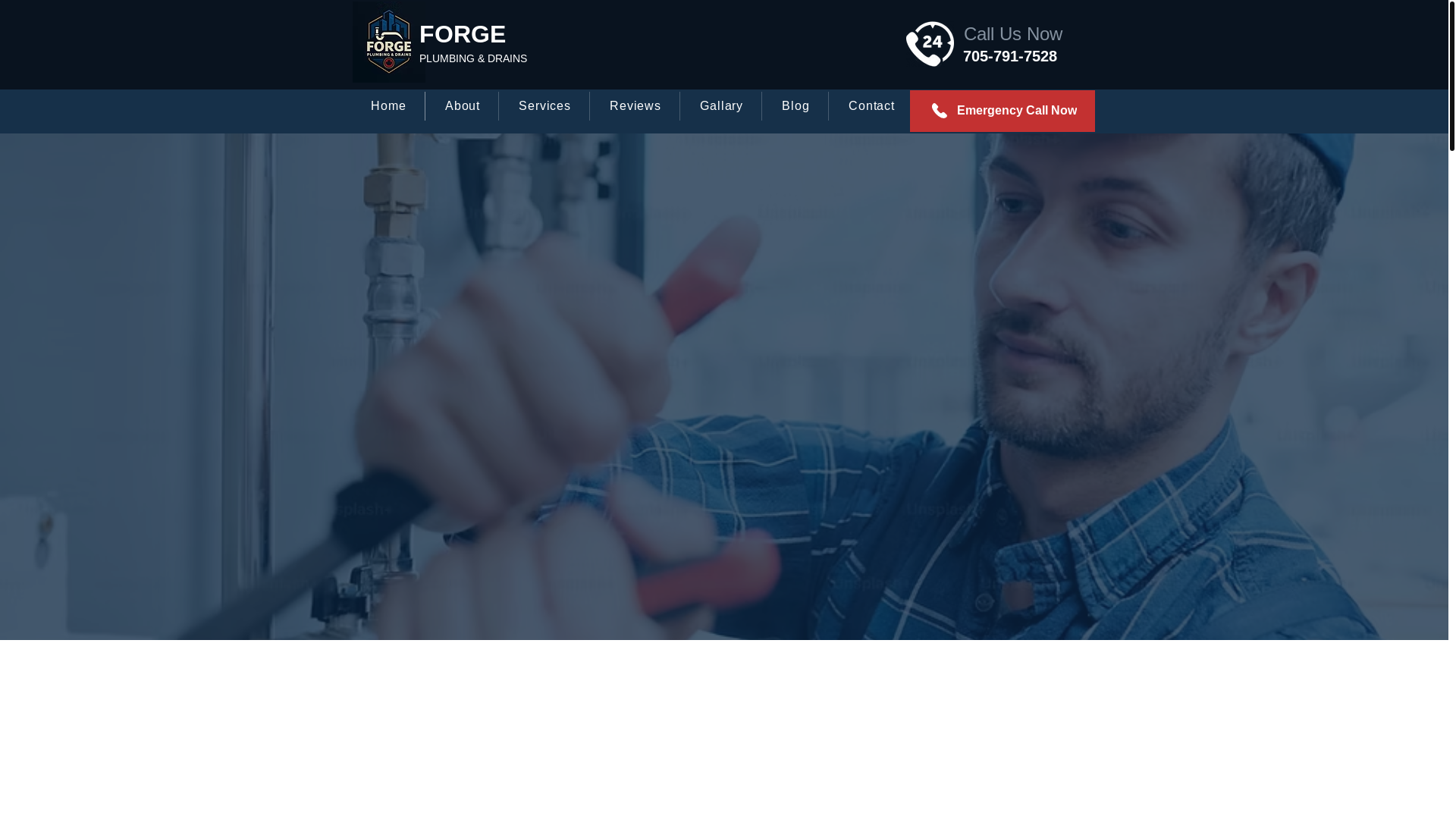 website screenshot of https://forgeplumbinganddrains.ca/