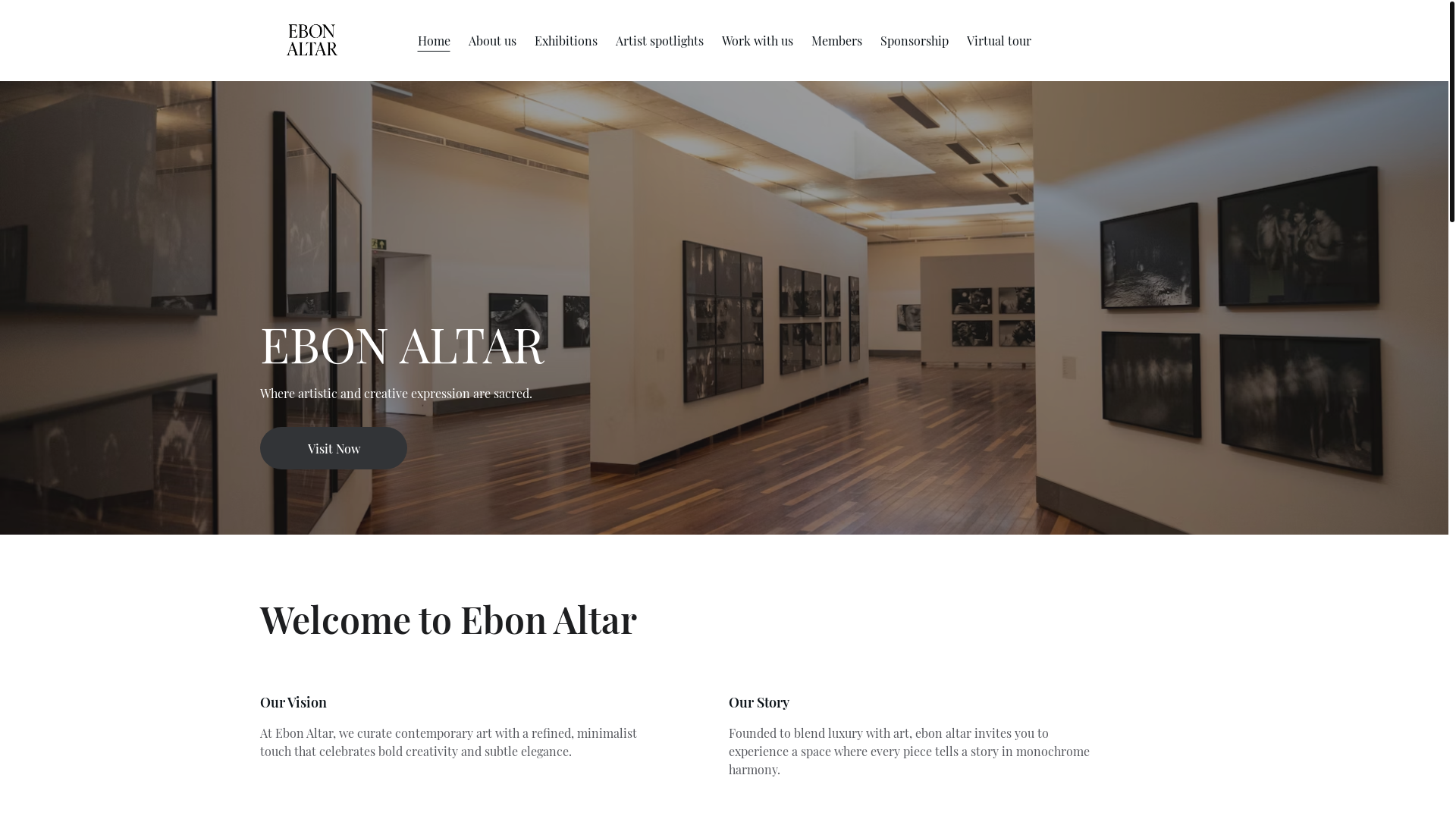 website screenshot of https://ebonaltar.live/